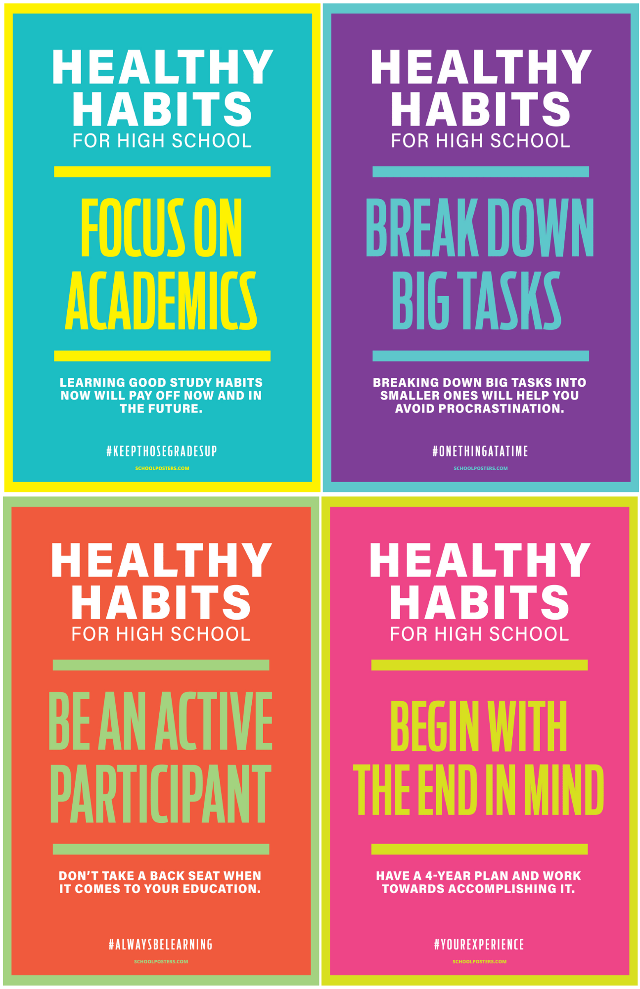 Healthy Habits For High School Poster Package