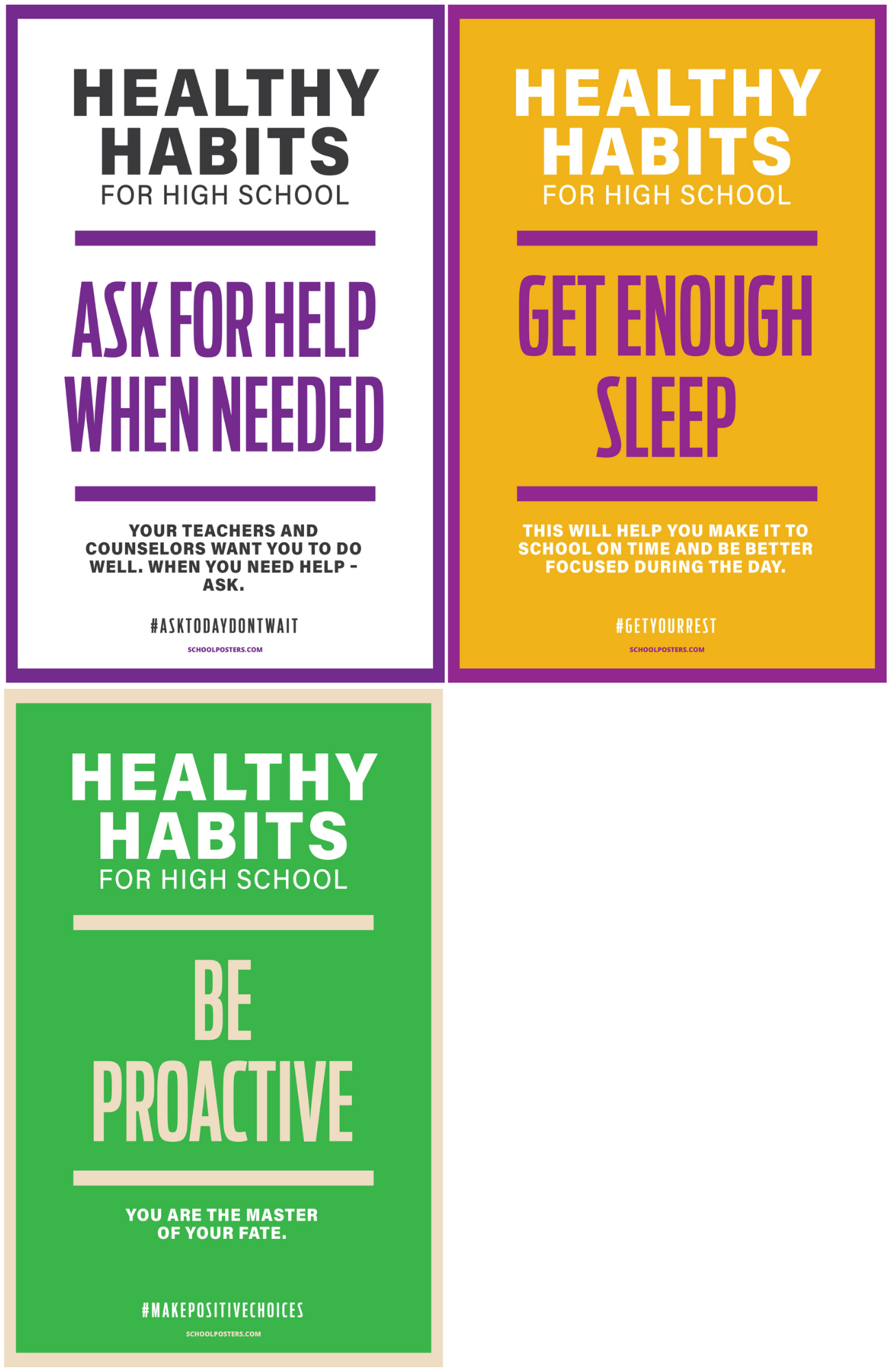 Healthy Habits For High School Poster Package