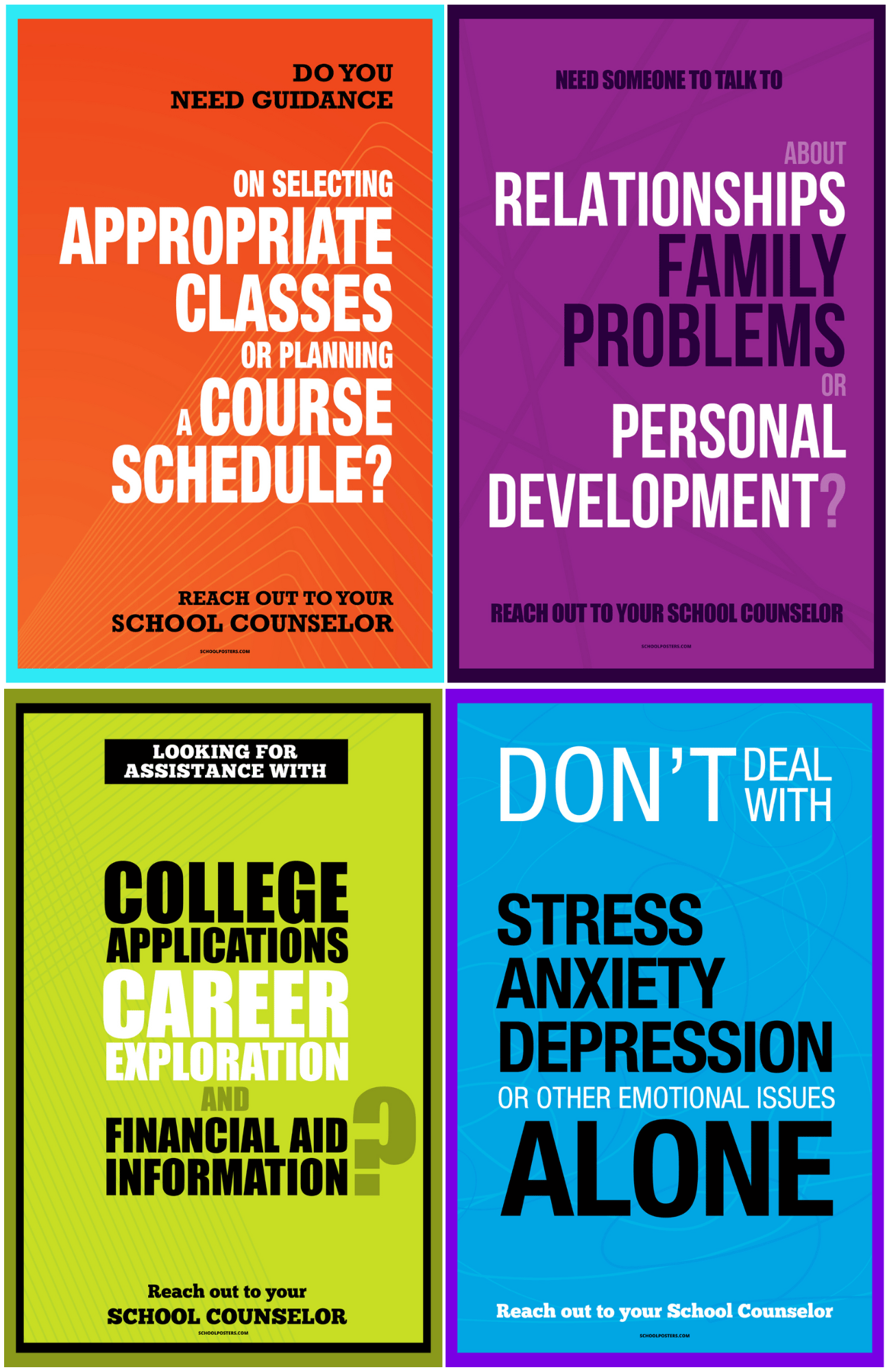 High School Counselor Services Poster Package (Set of 13)
