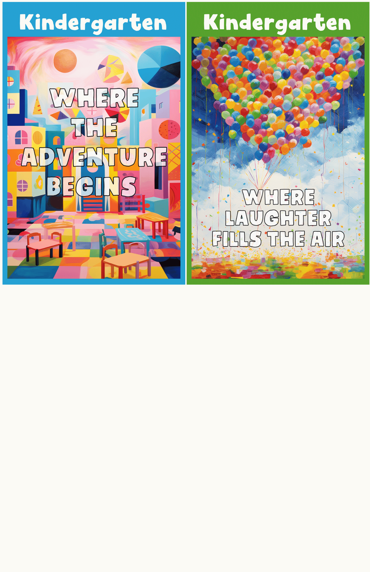 Kindergarten Classroom Poster Package