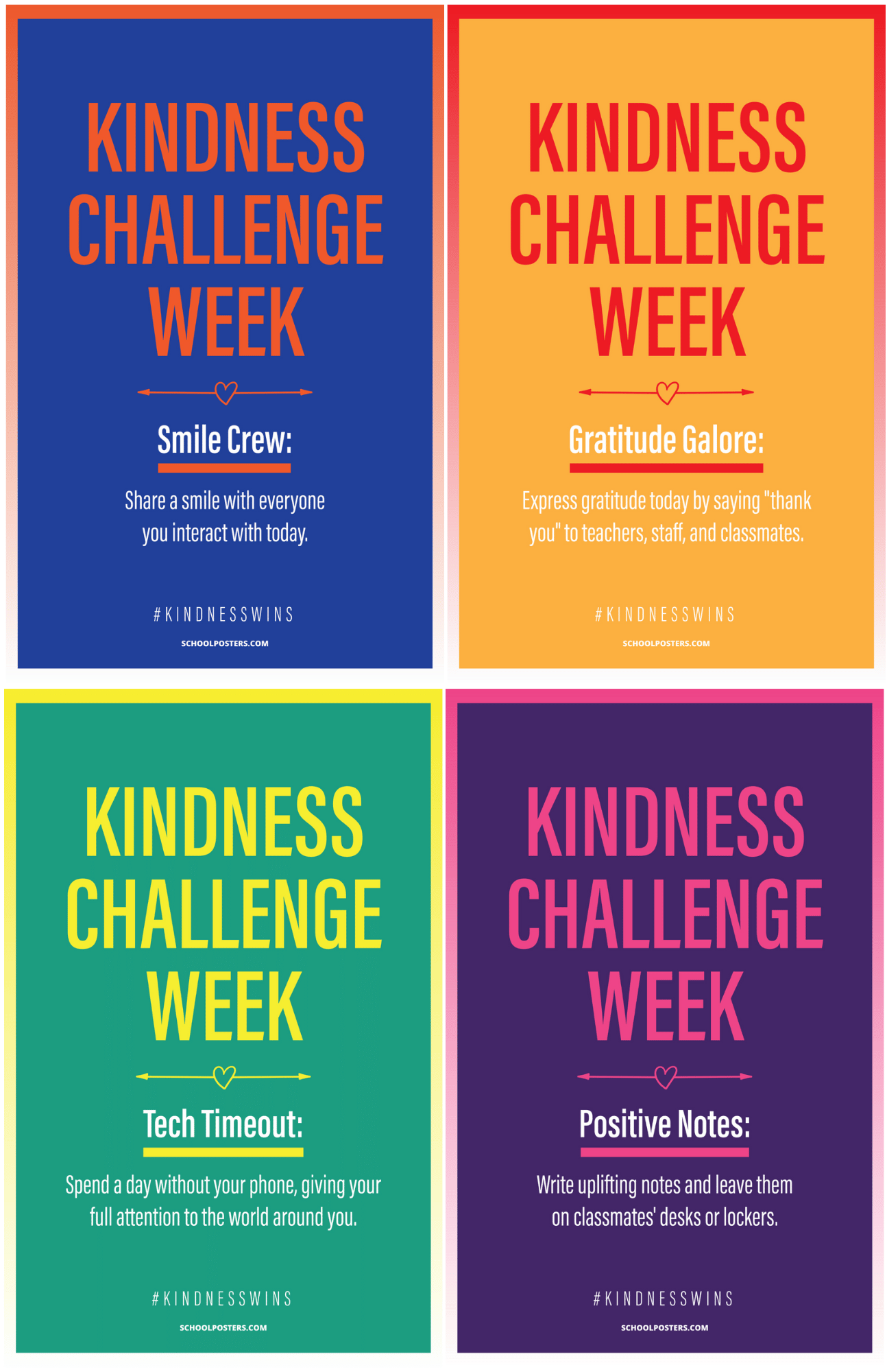 Kindness Challenge Poster Package