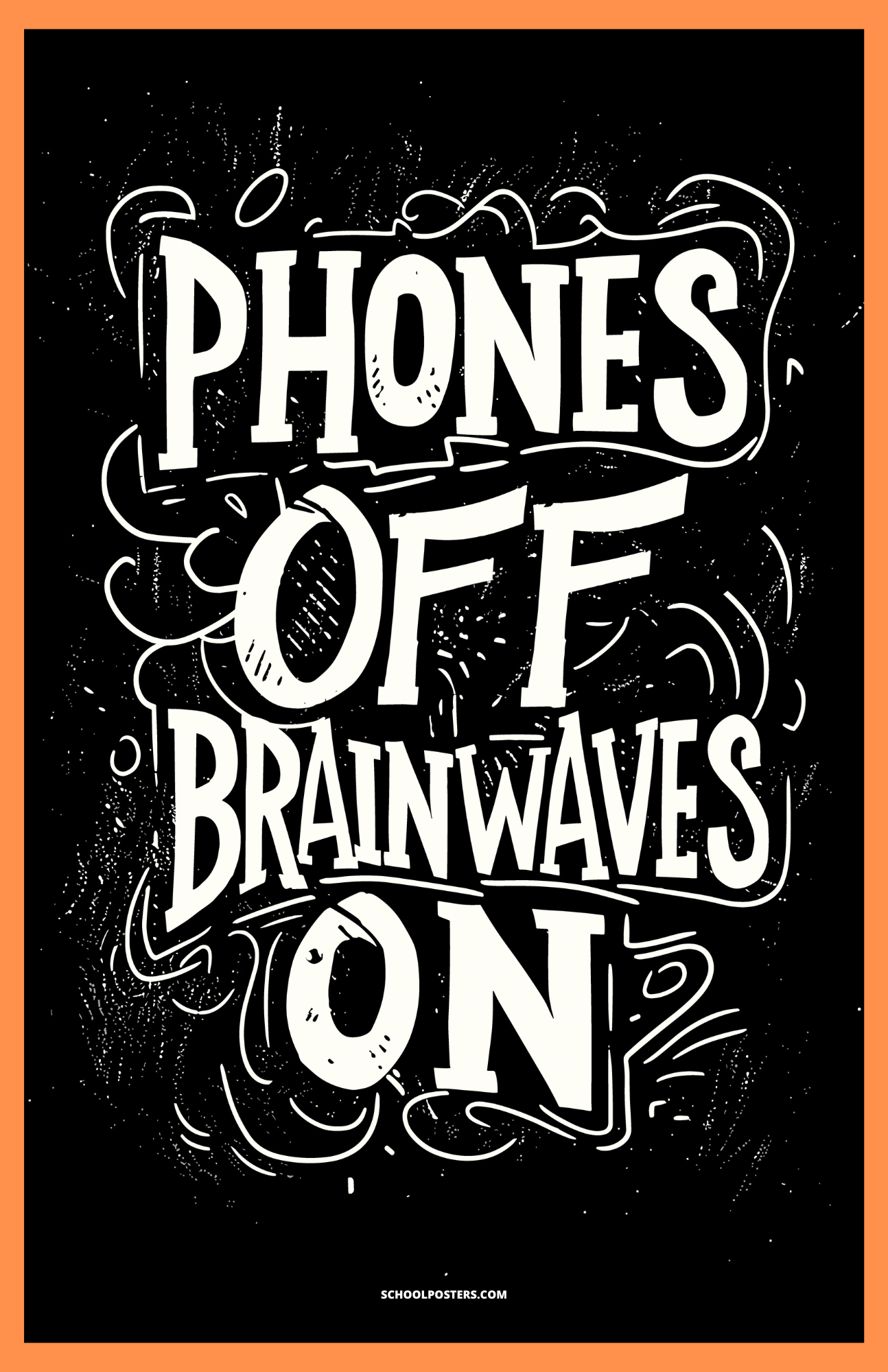 Phones Off Brainwaves On Poster