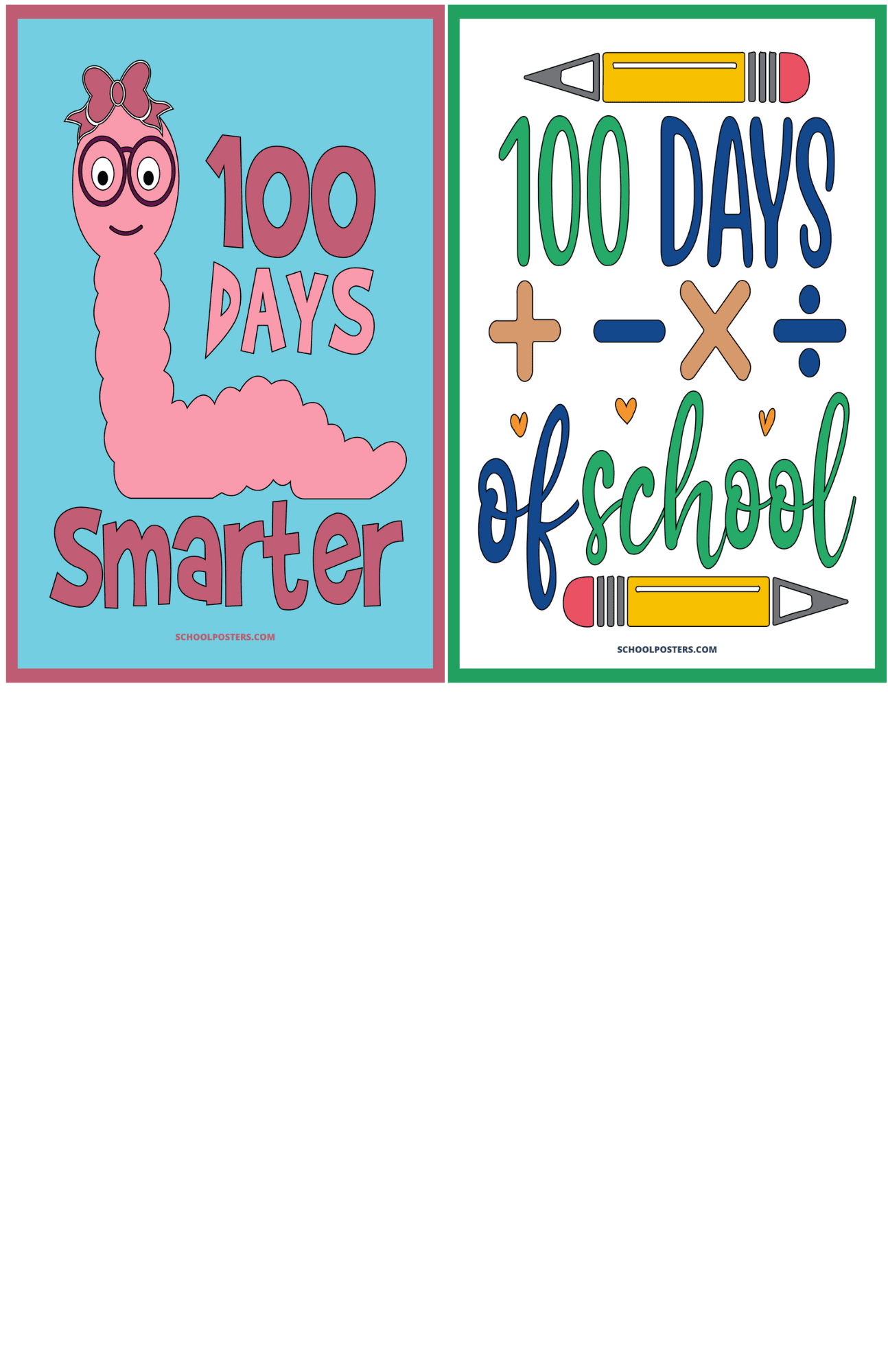 100 Days of School Elementary Poster Package