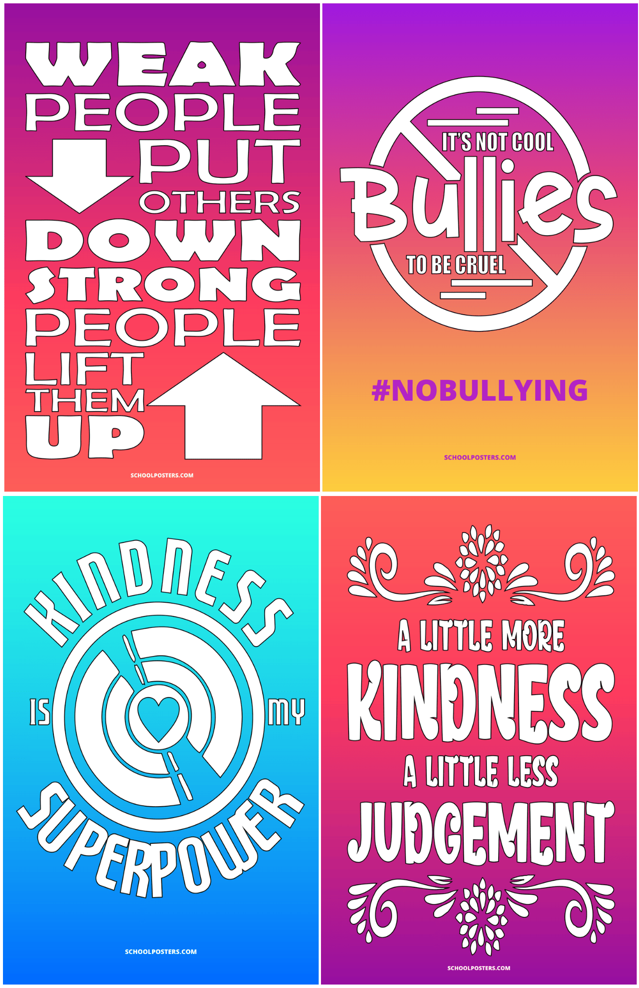 Stop Bullying Poster Package SchoolPosters LLC stop-bullying-poster-package-schoolposters-llc