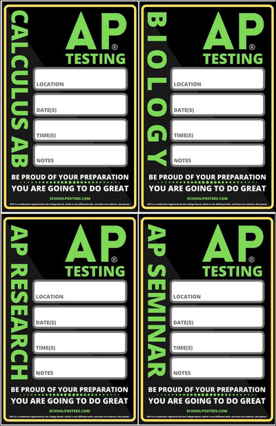 AP Testing Dry Erase Poster Package