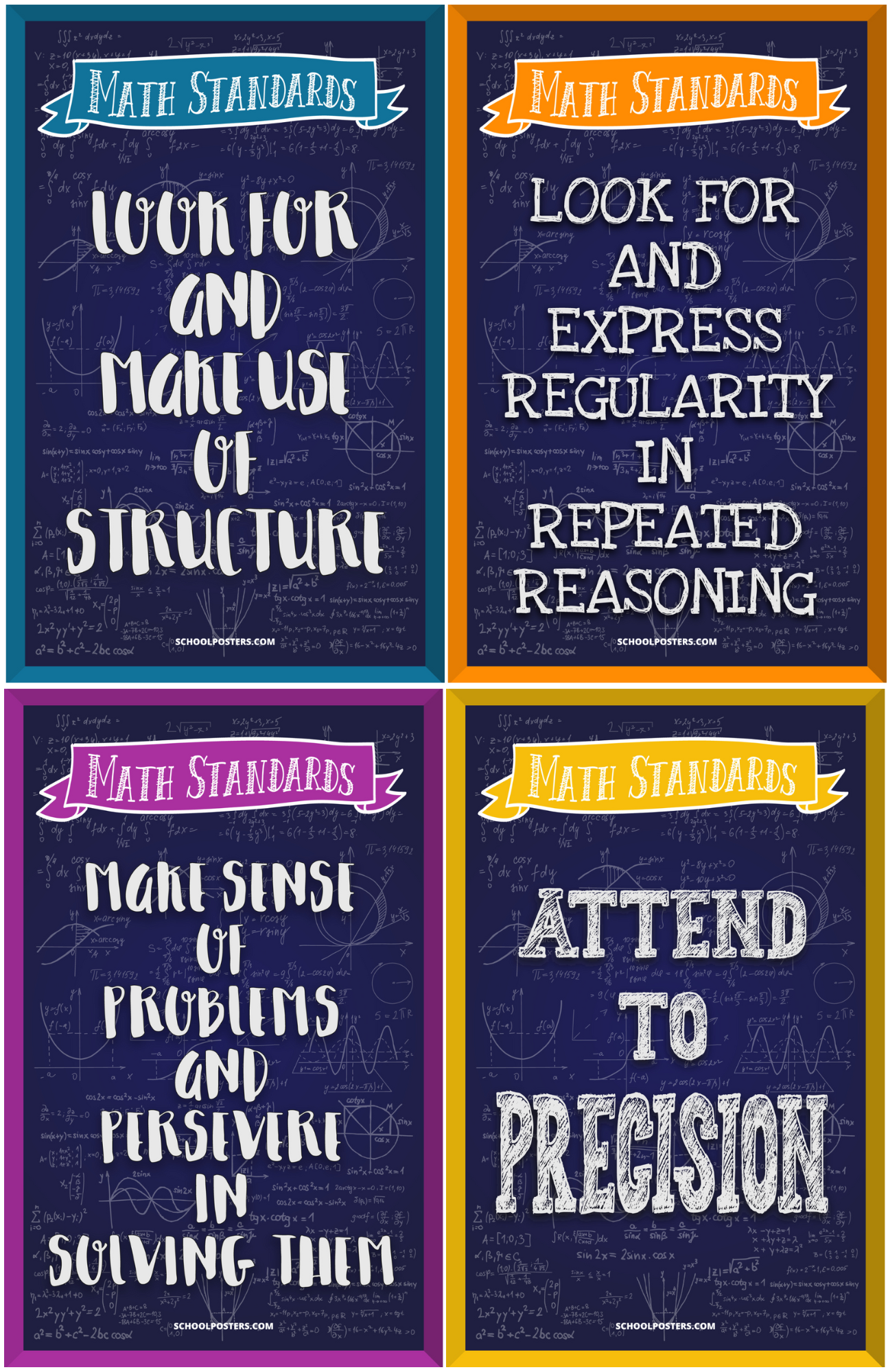Math Standards Poster Package (Set of 8)
