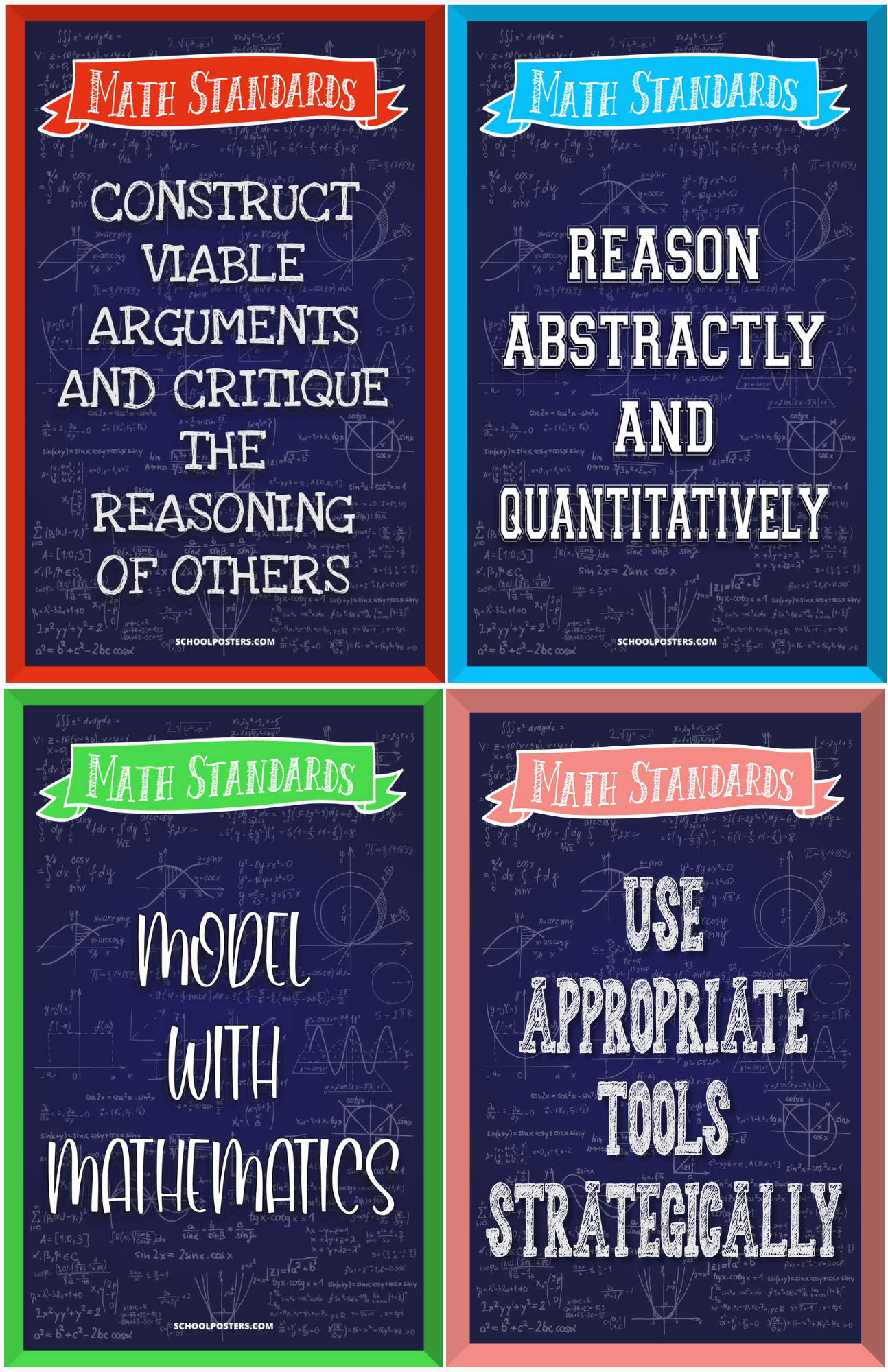 Math Standards Poster Package (Set of 8)
