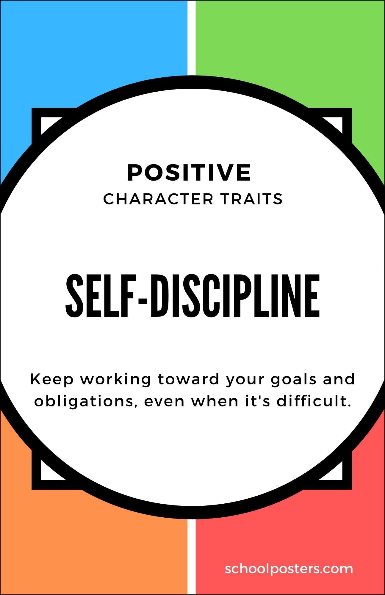 Elementary Character Self-Discipline Poster