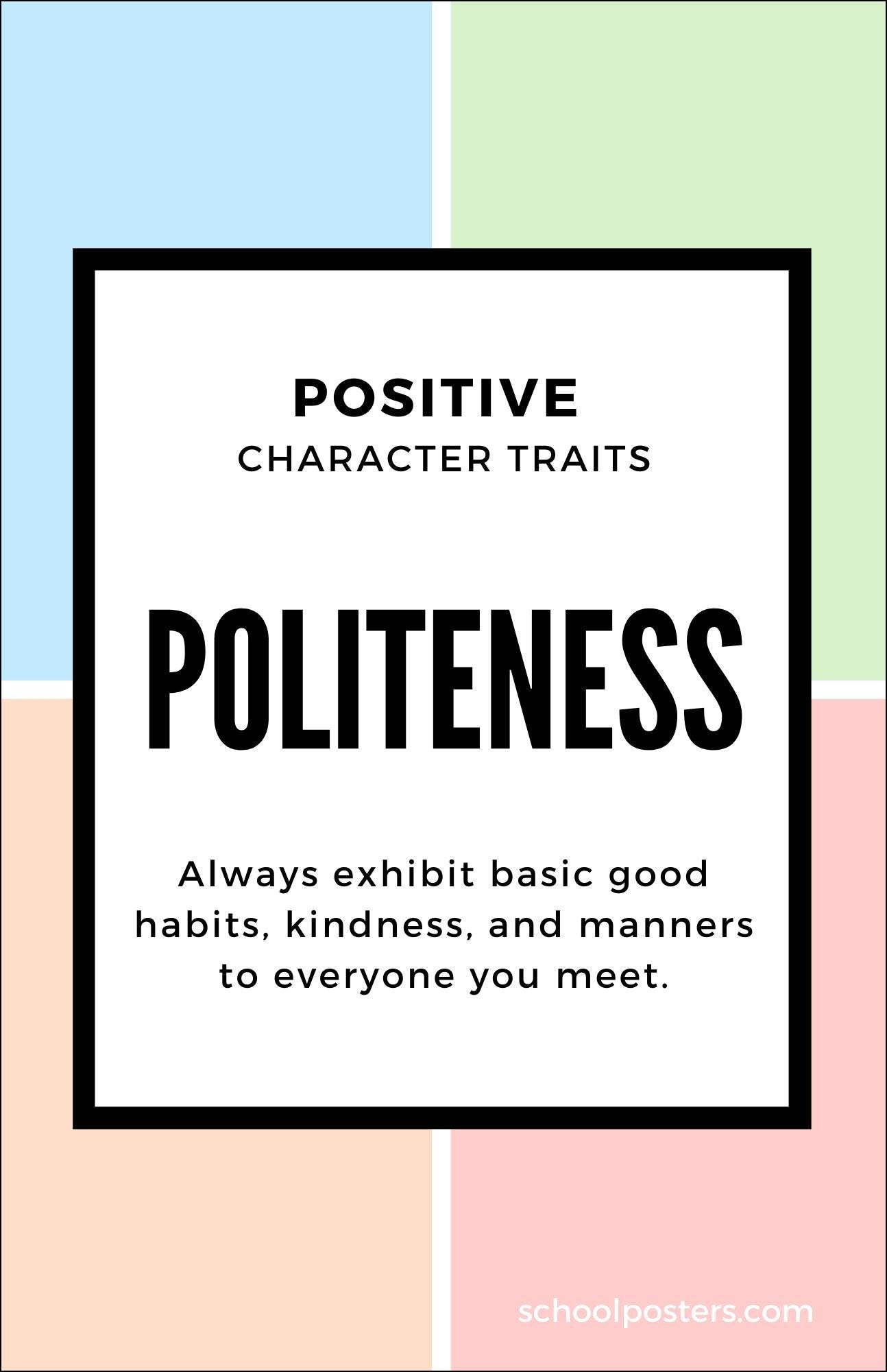 Character Politeness Poster – SchoolPosters.com LLC