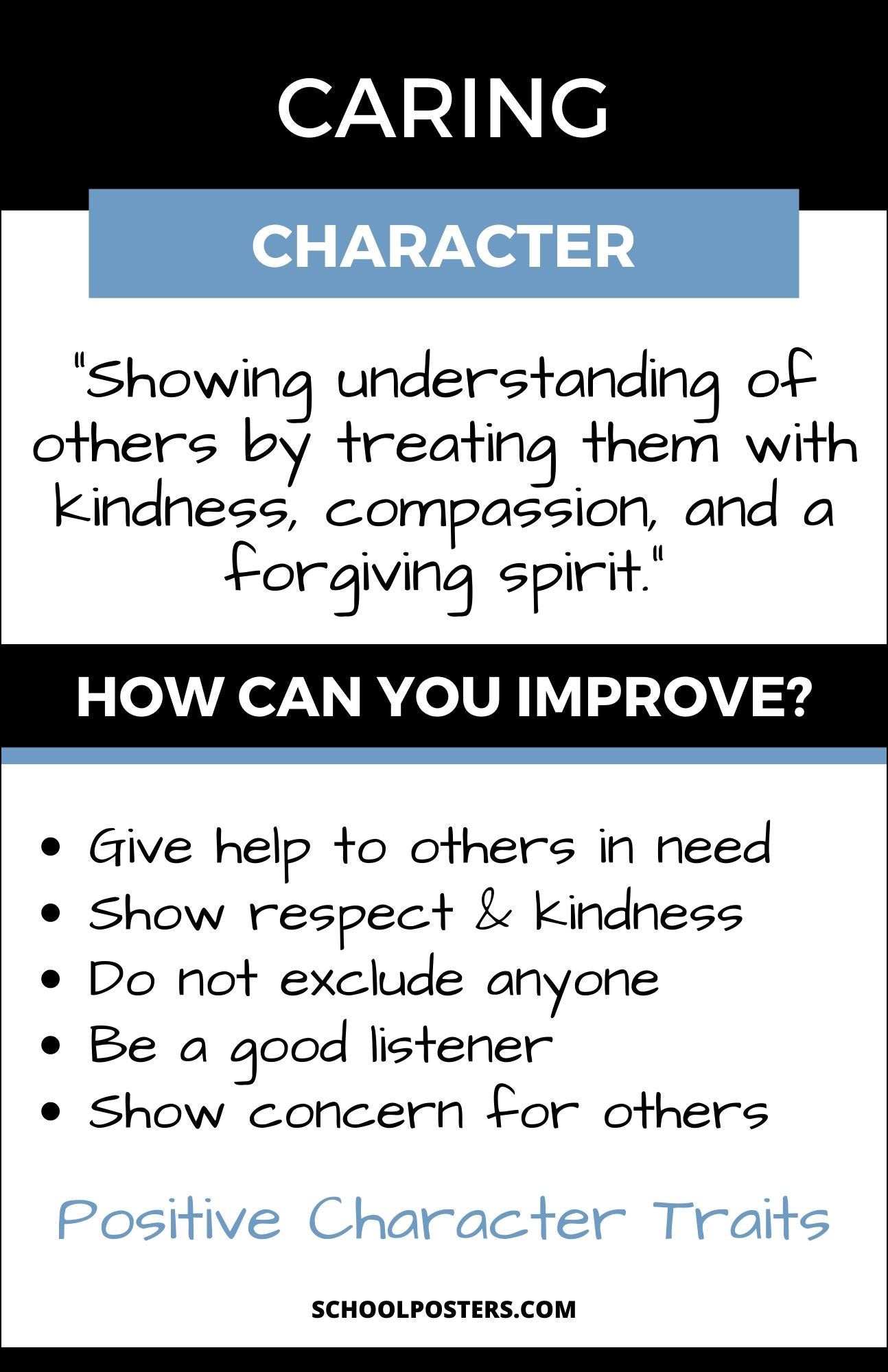 Caring Character Trait Poster Llc