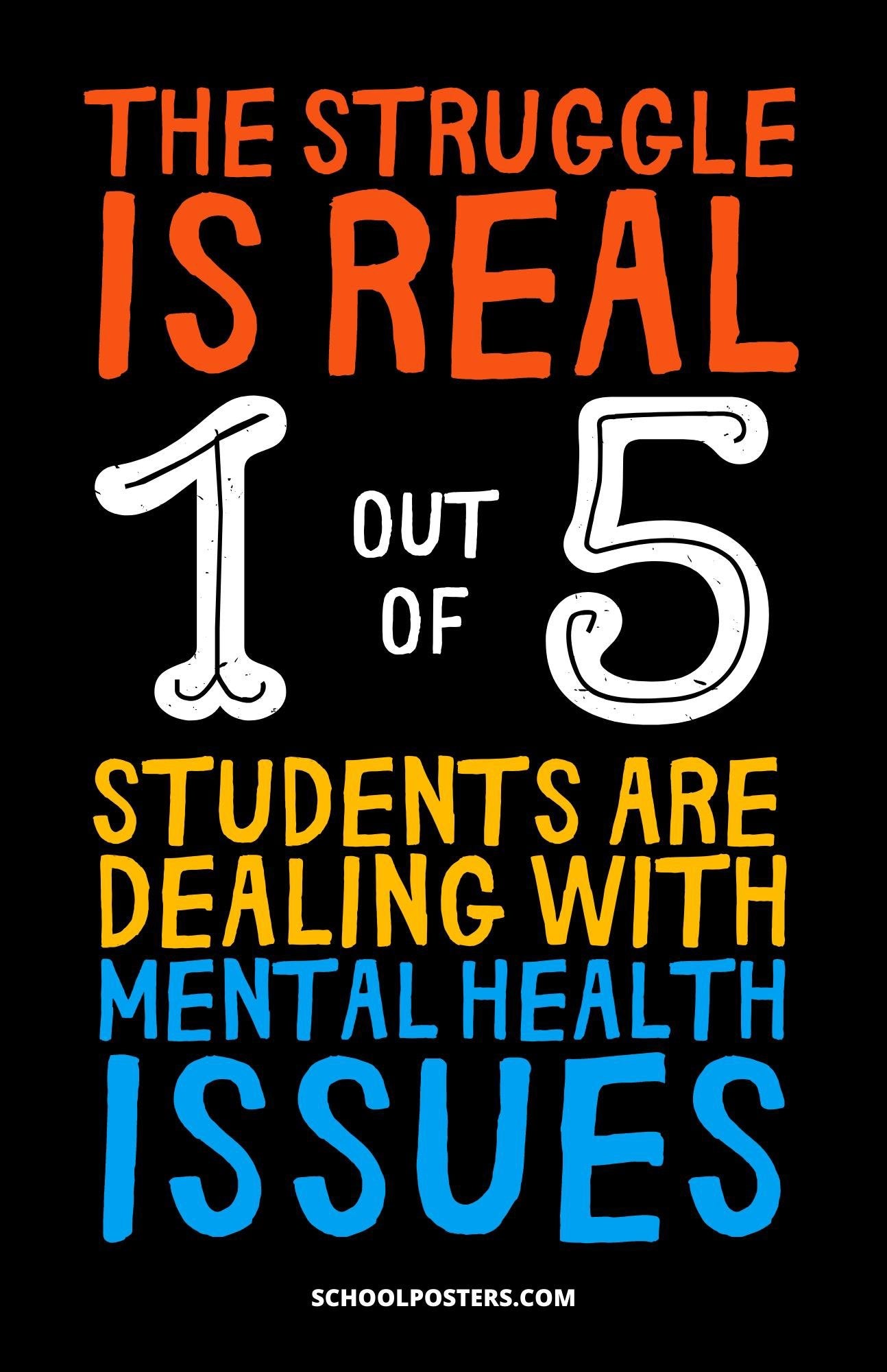 The Struggle is Real Mental Health Poster
