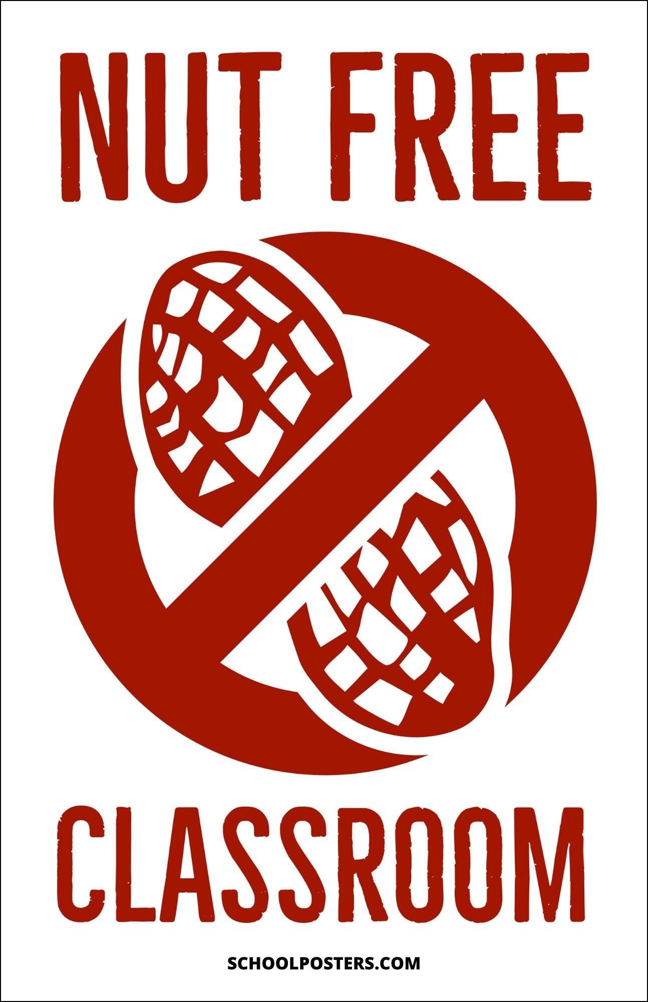 Nut Free Classroom Poster