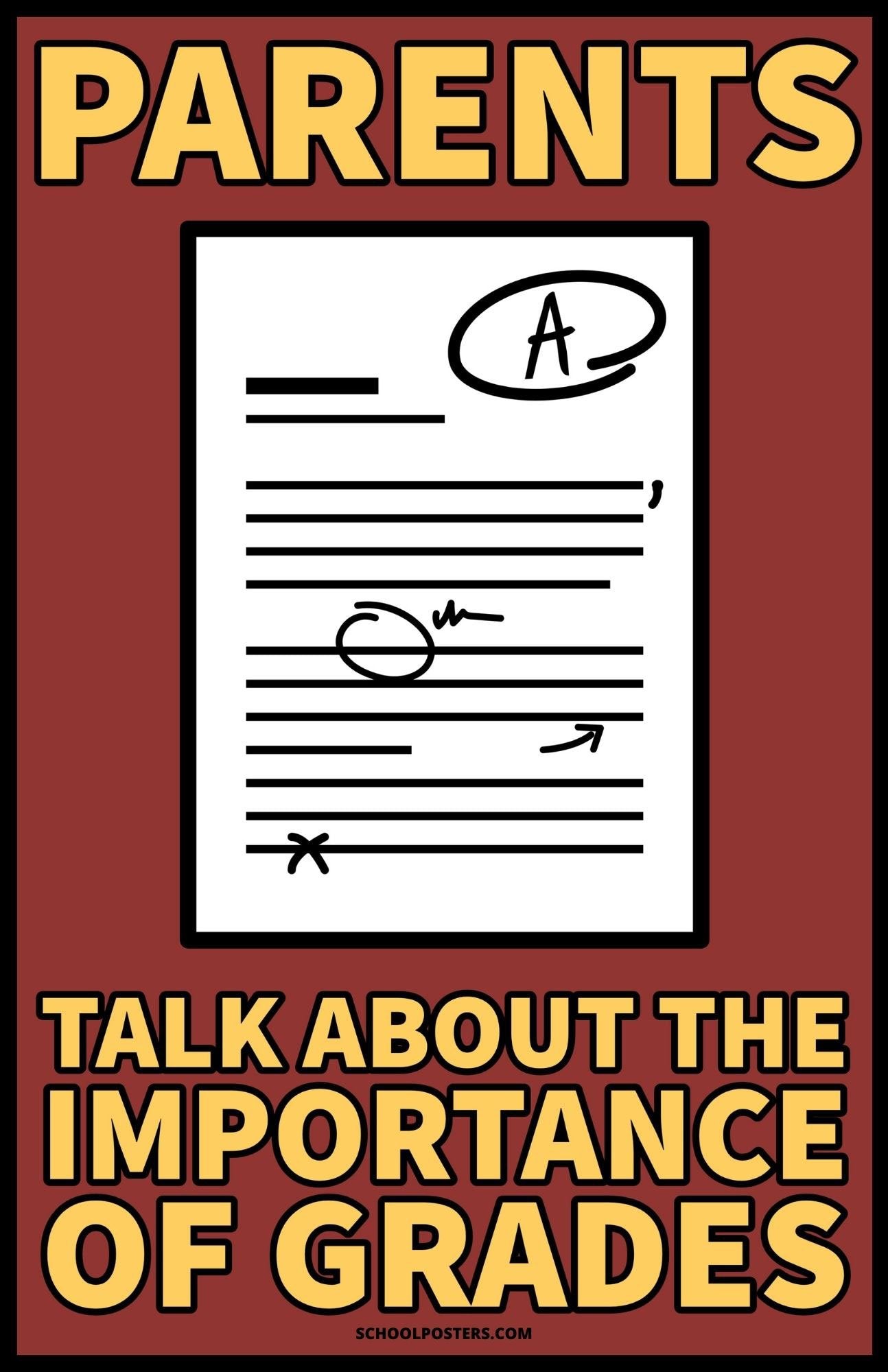 Parents Talk About The Importance Of Grades Poster