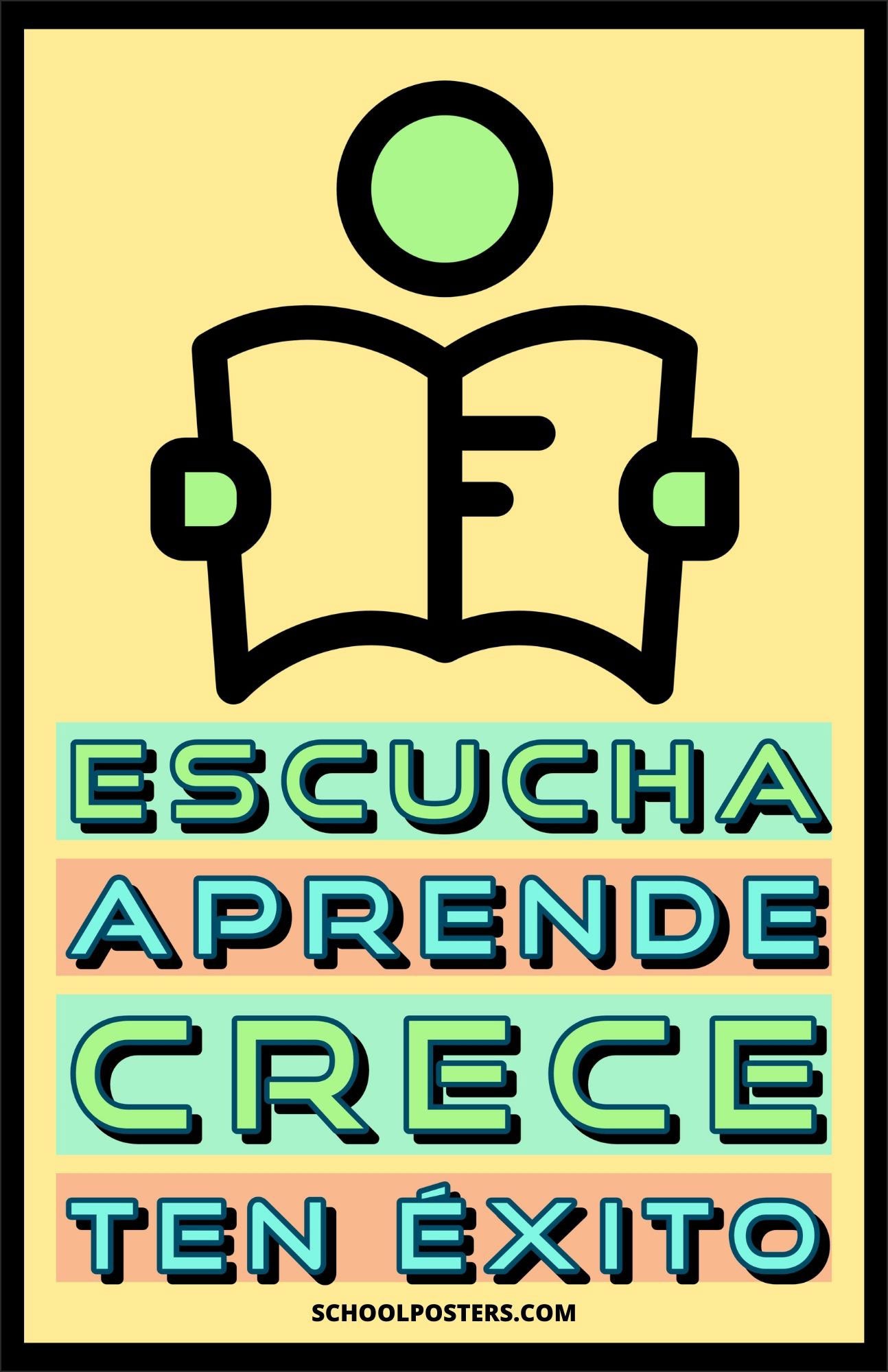 Spanish: Listen. Learn. Grow. Poster