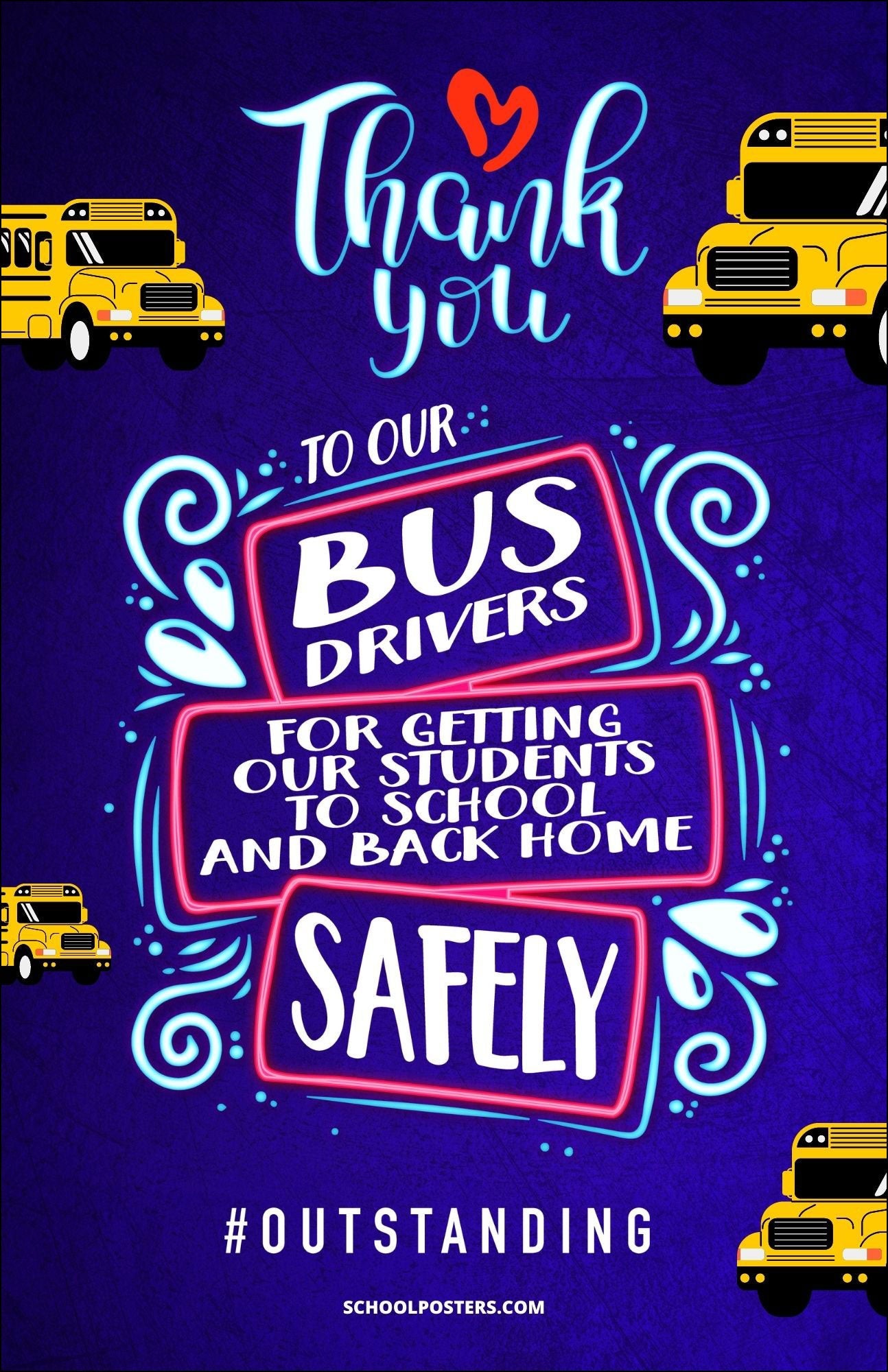 Thank You Bus Drivers Poster