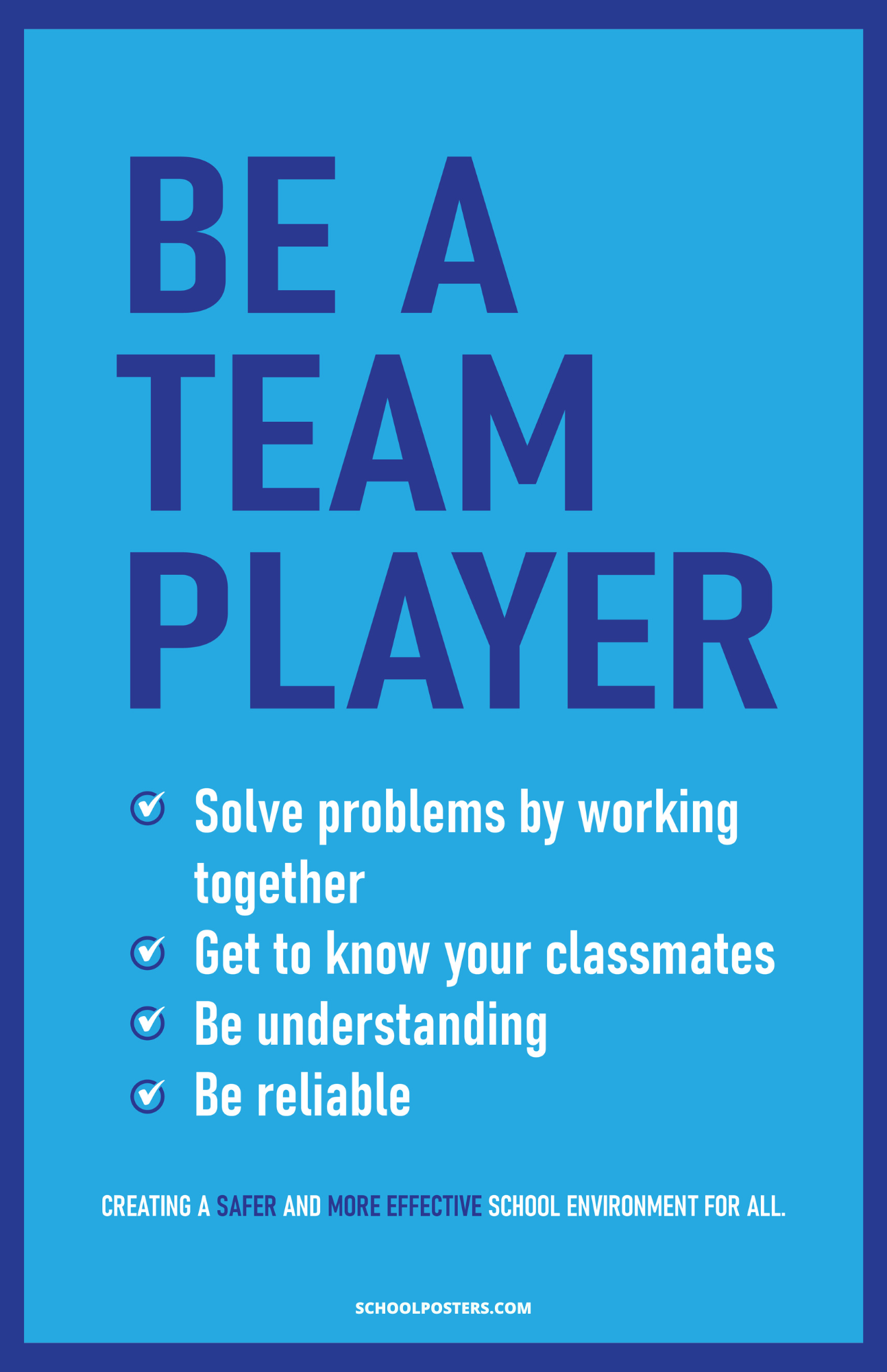 Be A Team Player PBIS Poster