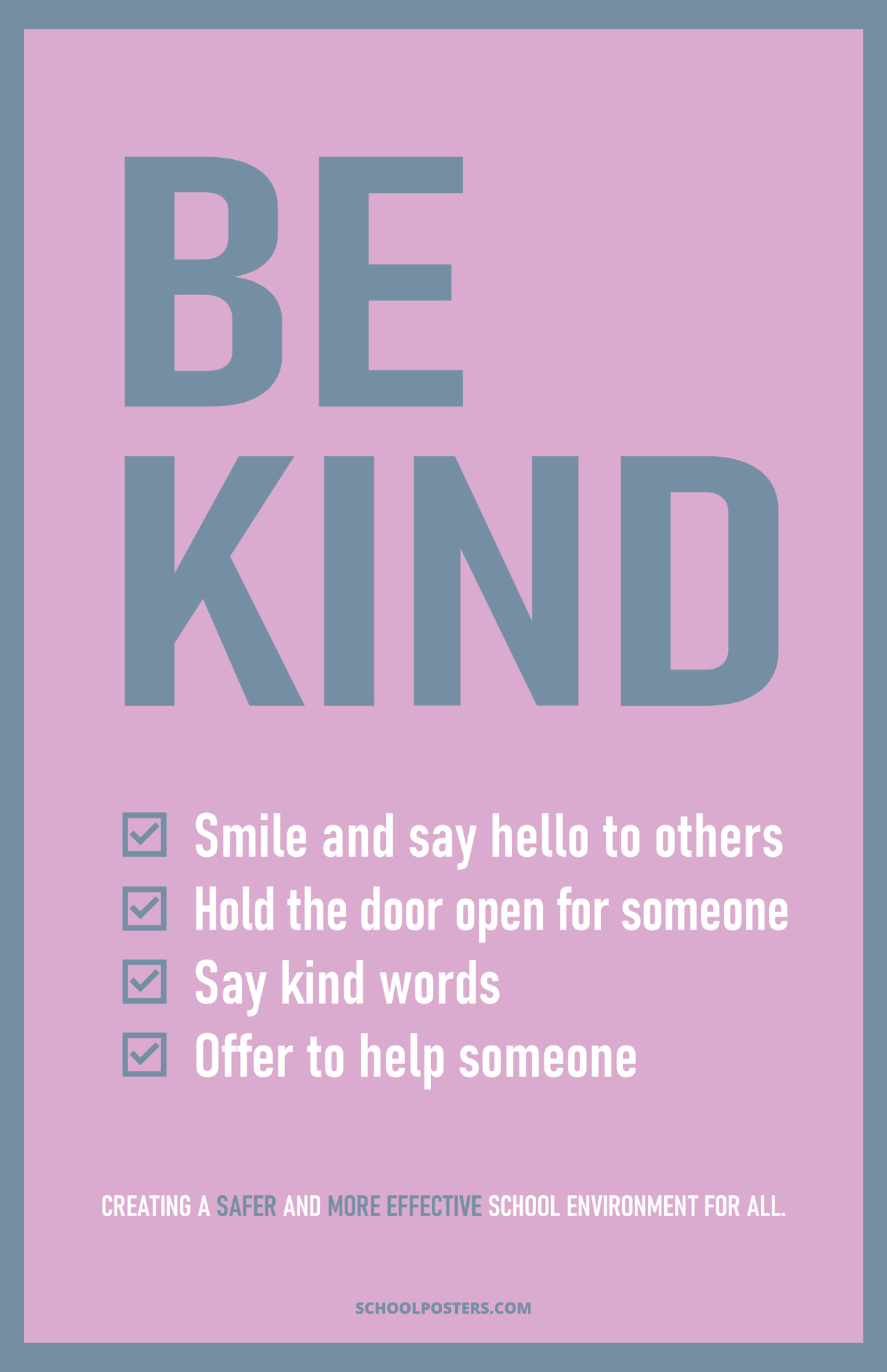 Be Kind PBIS Poster