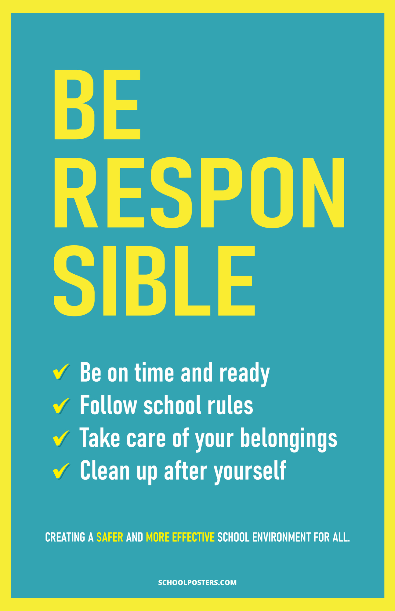 Be Responsible PBIS Poster