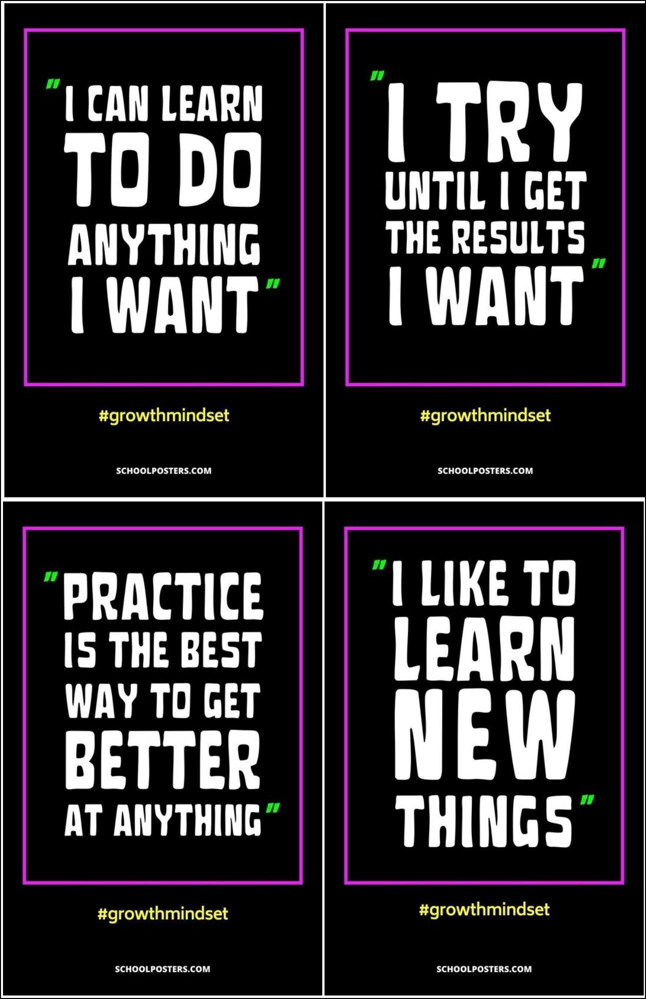 Growth Mindset Poster Package