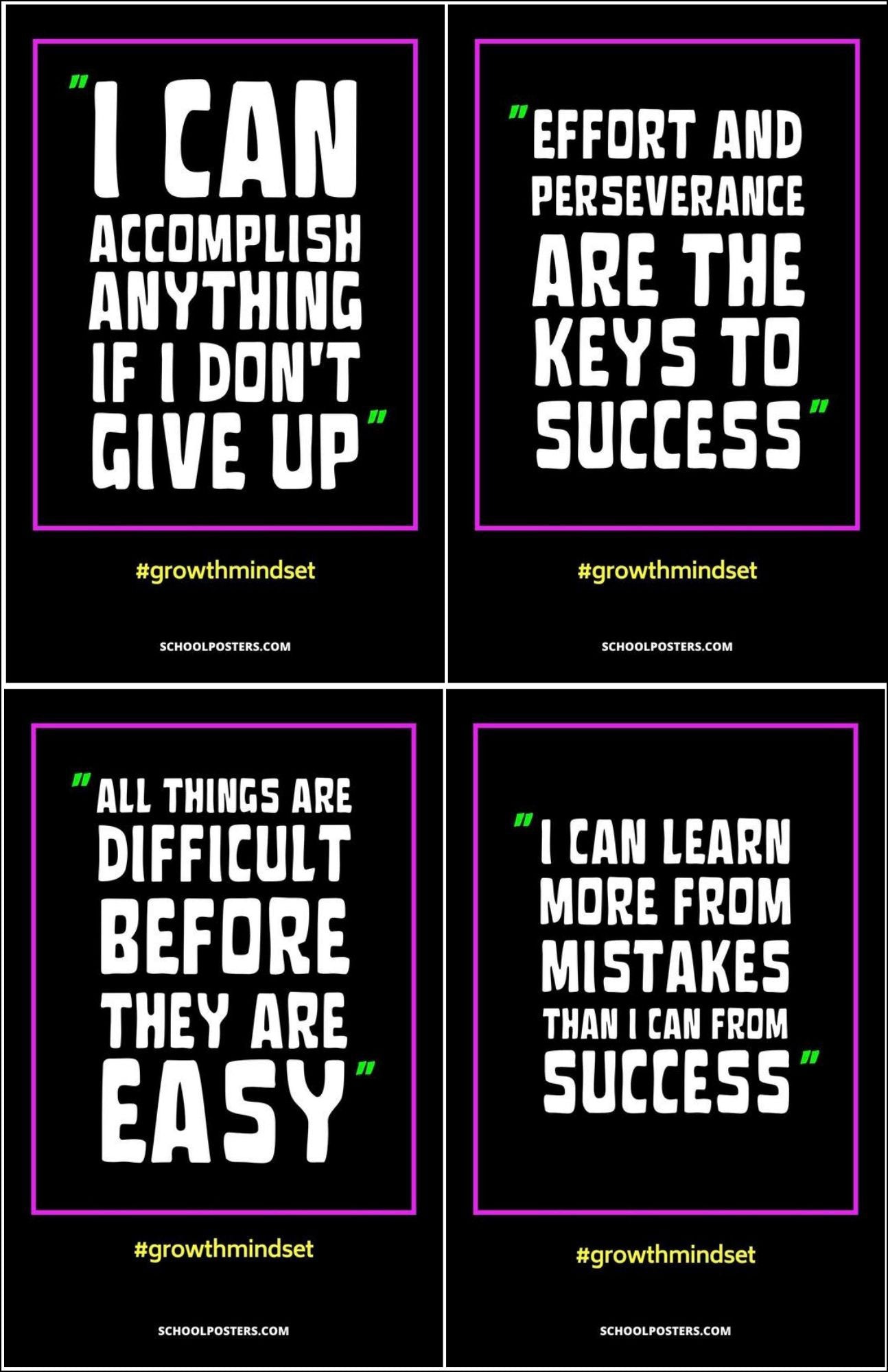 Growth Mindset Poster Package