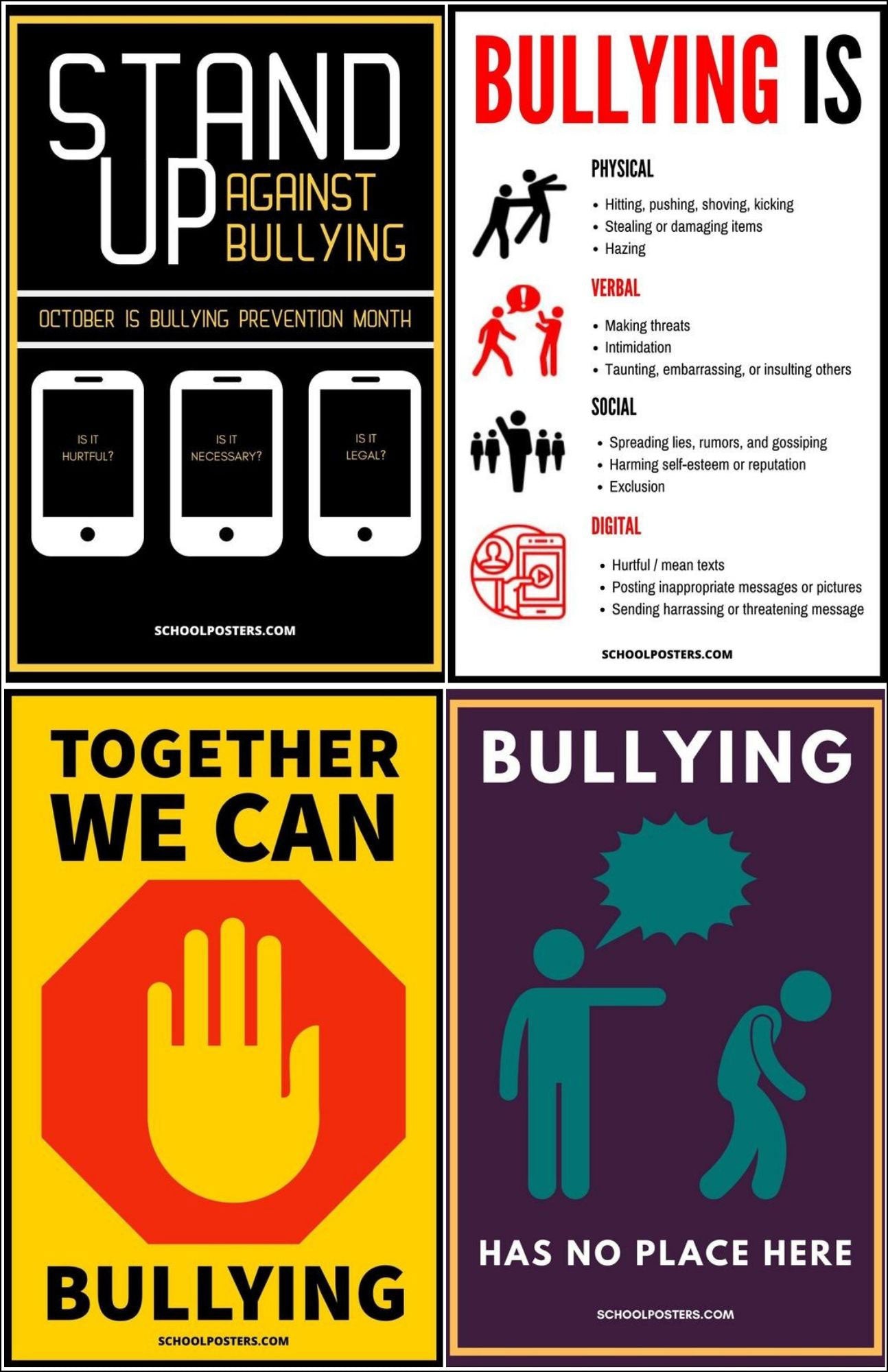 Bullying Prevention and Awareness Poster Package