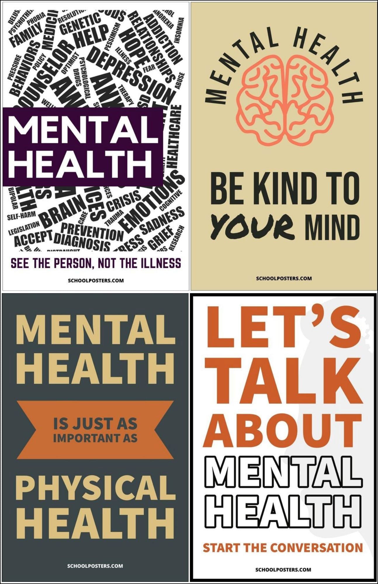 Mental Health & Wellness Poster Package