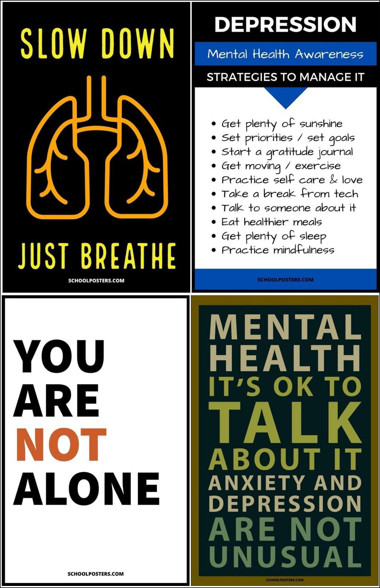 Mental Health & Wellness Poster Package