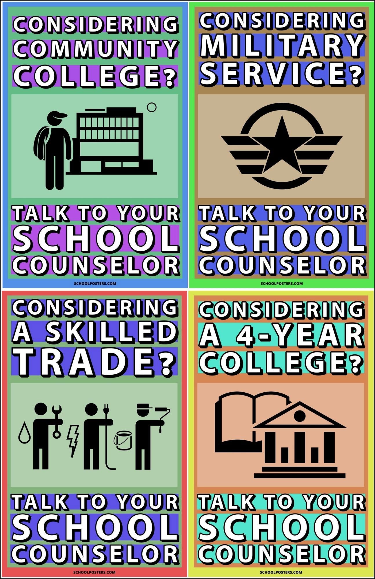 Considering Talk To Your School Counselor Poster Package (Set Of 4)
