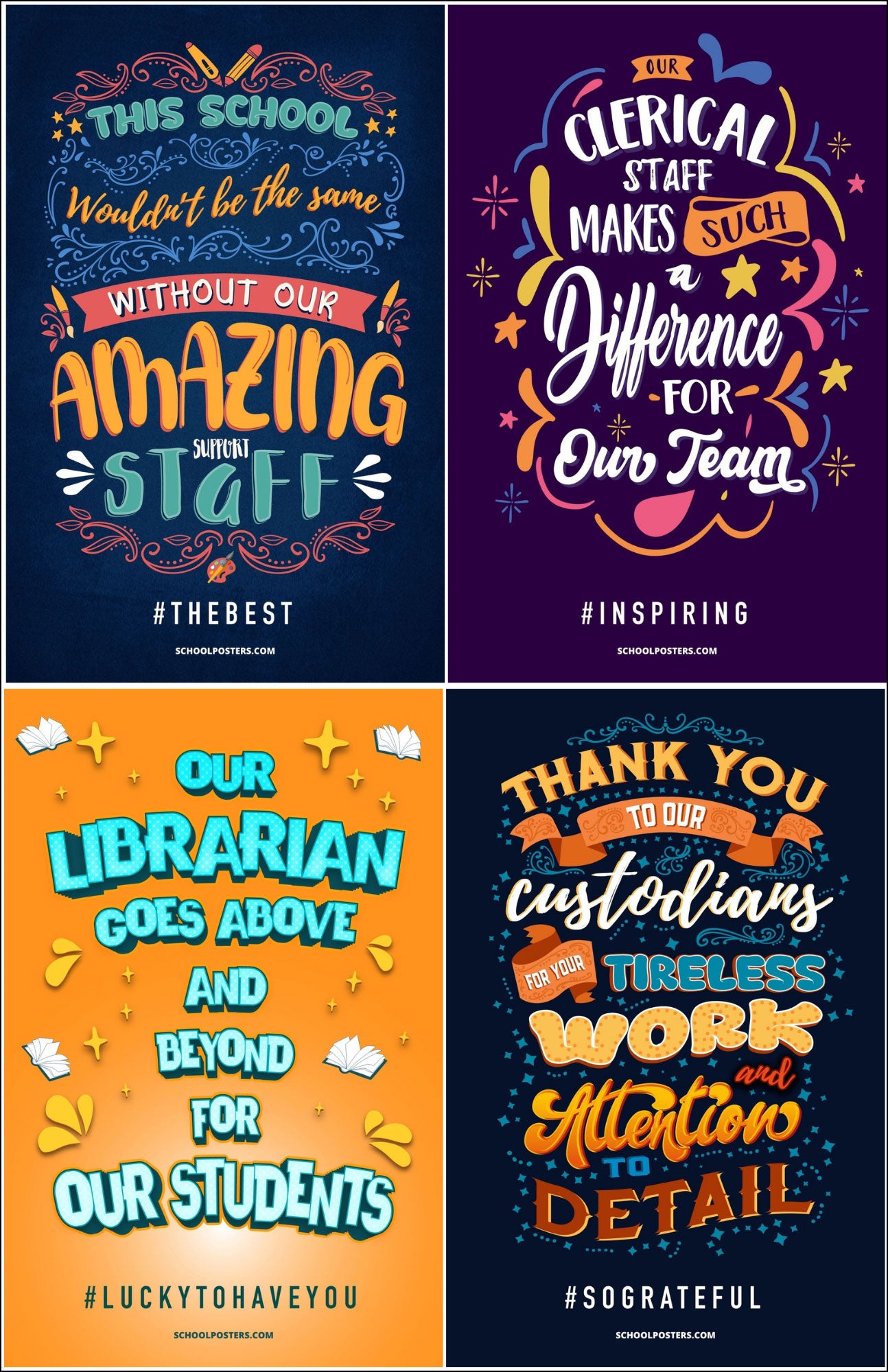 Classified Staff Appreciation Poster Package (Set Of 17)