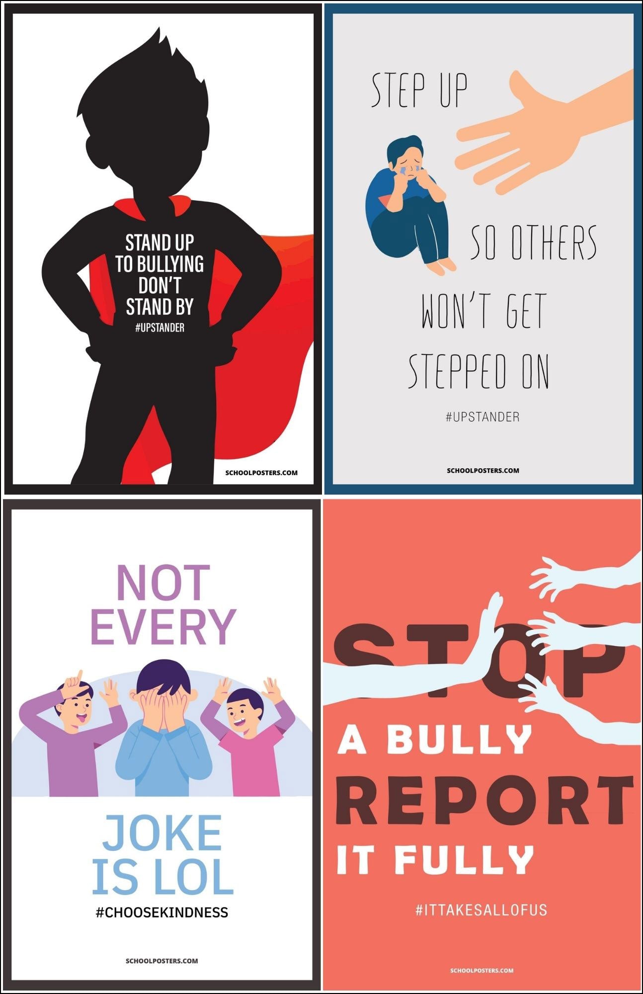 Elementary Bullying Prevention & Awareness Poster Package (Set of 13)