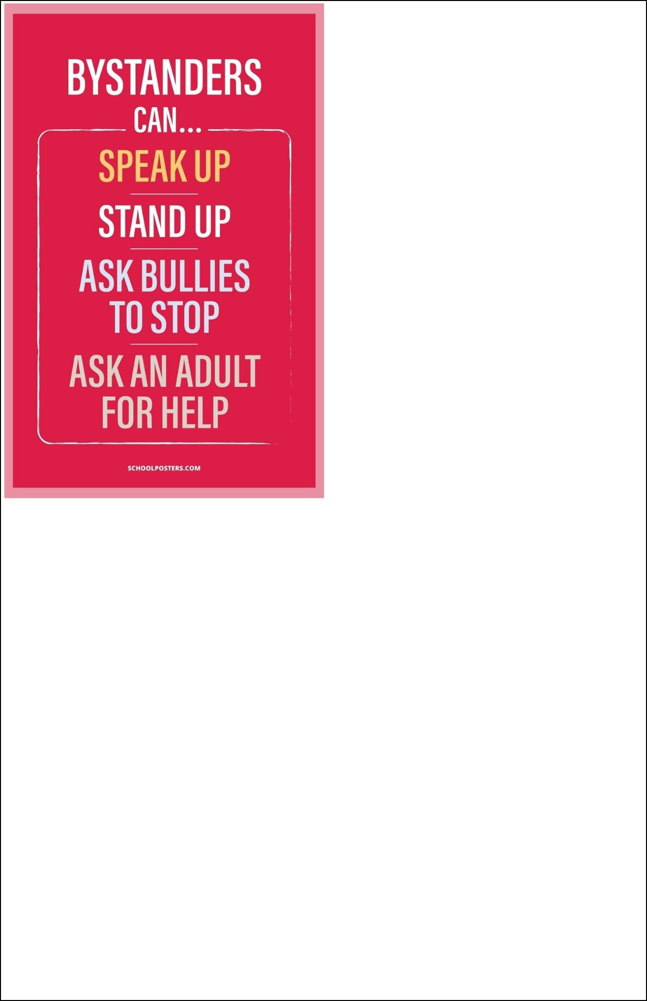 Elementary Bullying Prevention & Awareness Poster Package (Set of 13)