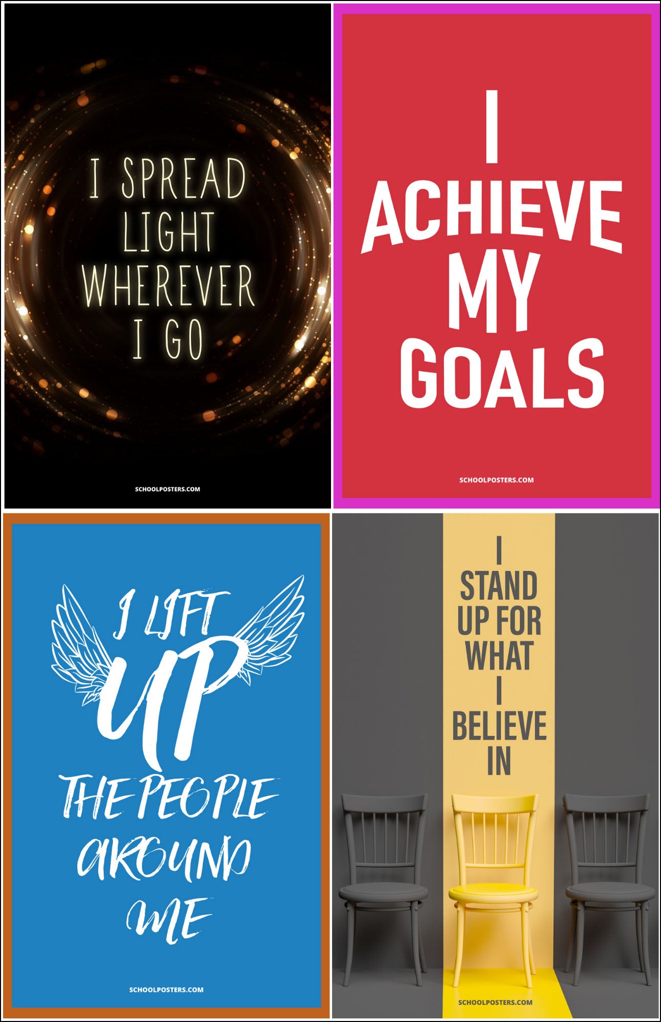 High School Daily Affirmations Poster Package (Set of 11)