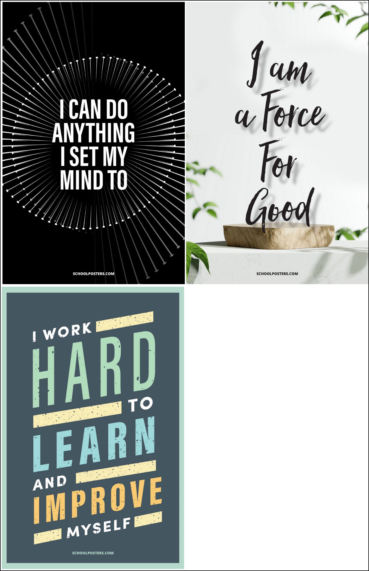 High School Daily Affirmations Poster Package (Set of 11)