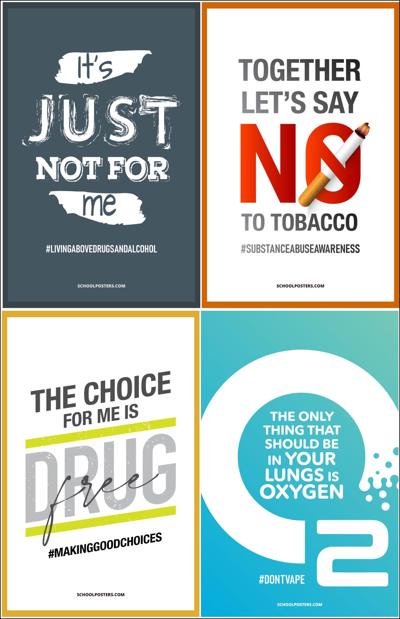 Substance Abuse Awareness Poster Package (Set Of 12)