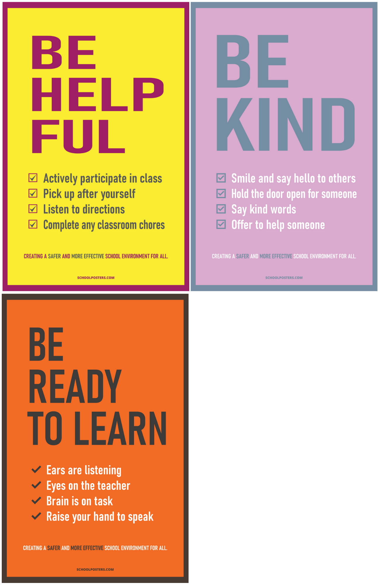 Positive Behavioral Interventions & Supports (PBIS) Poster Package
