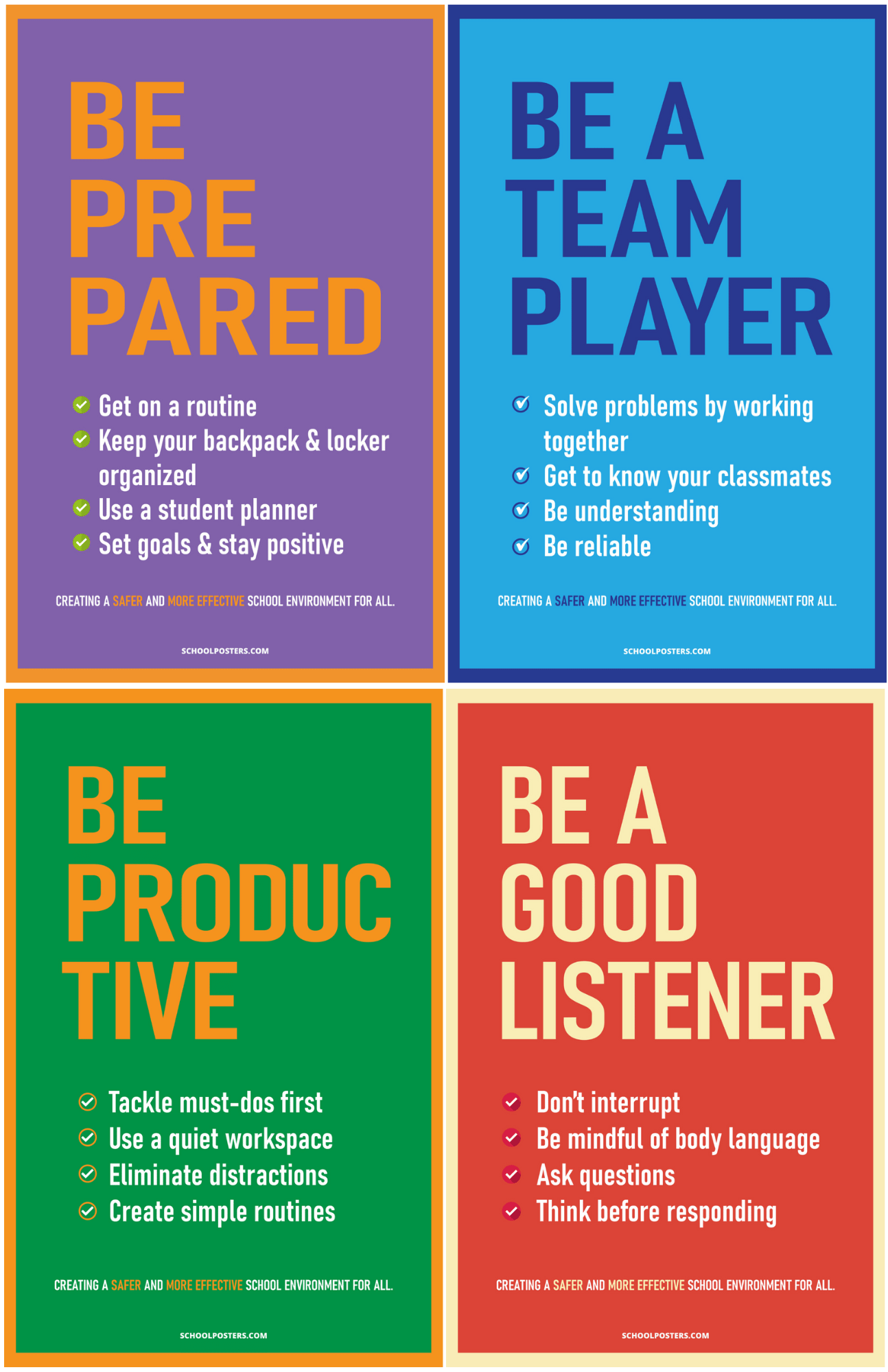 Positive Behavioral Interventions & Supports (PBIS) Poster Package (Set of 11)