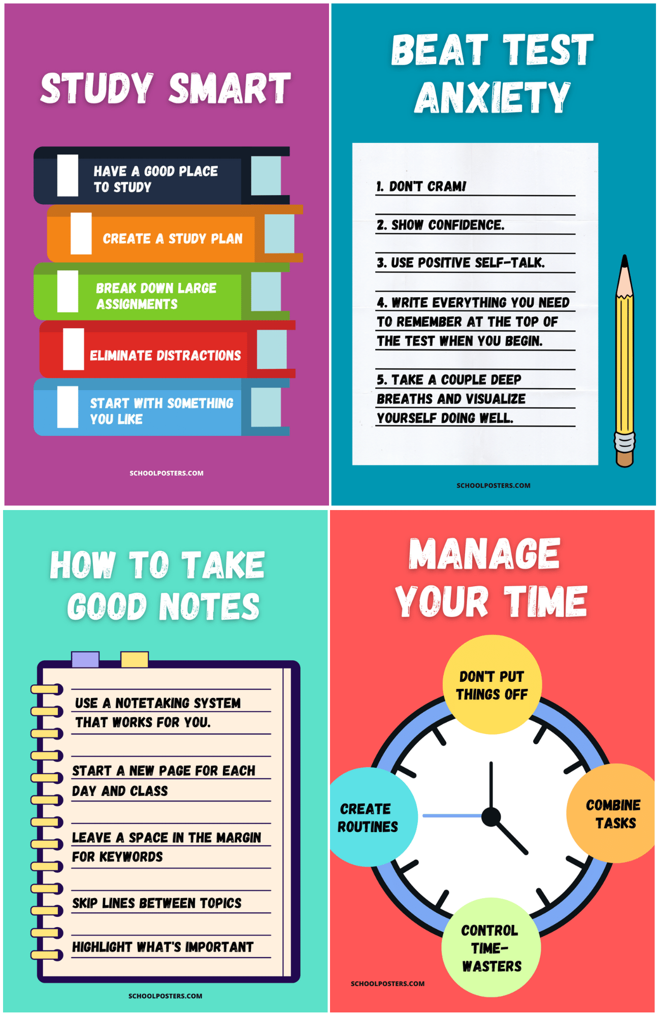 Study Skills Poster Package