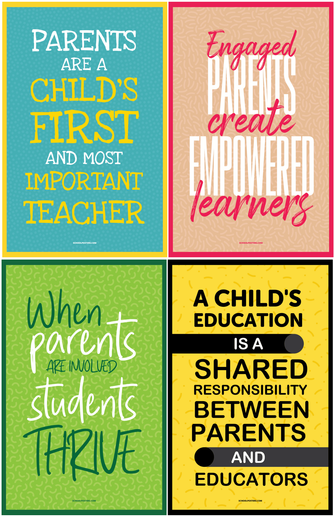 Elementary Parent Engagement Poster Package – SchoolPosters.com LLC