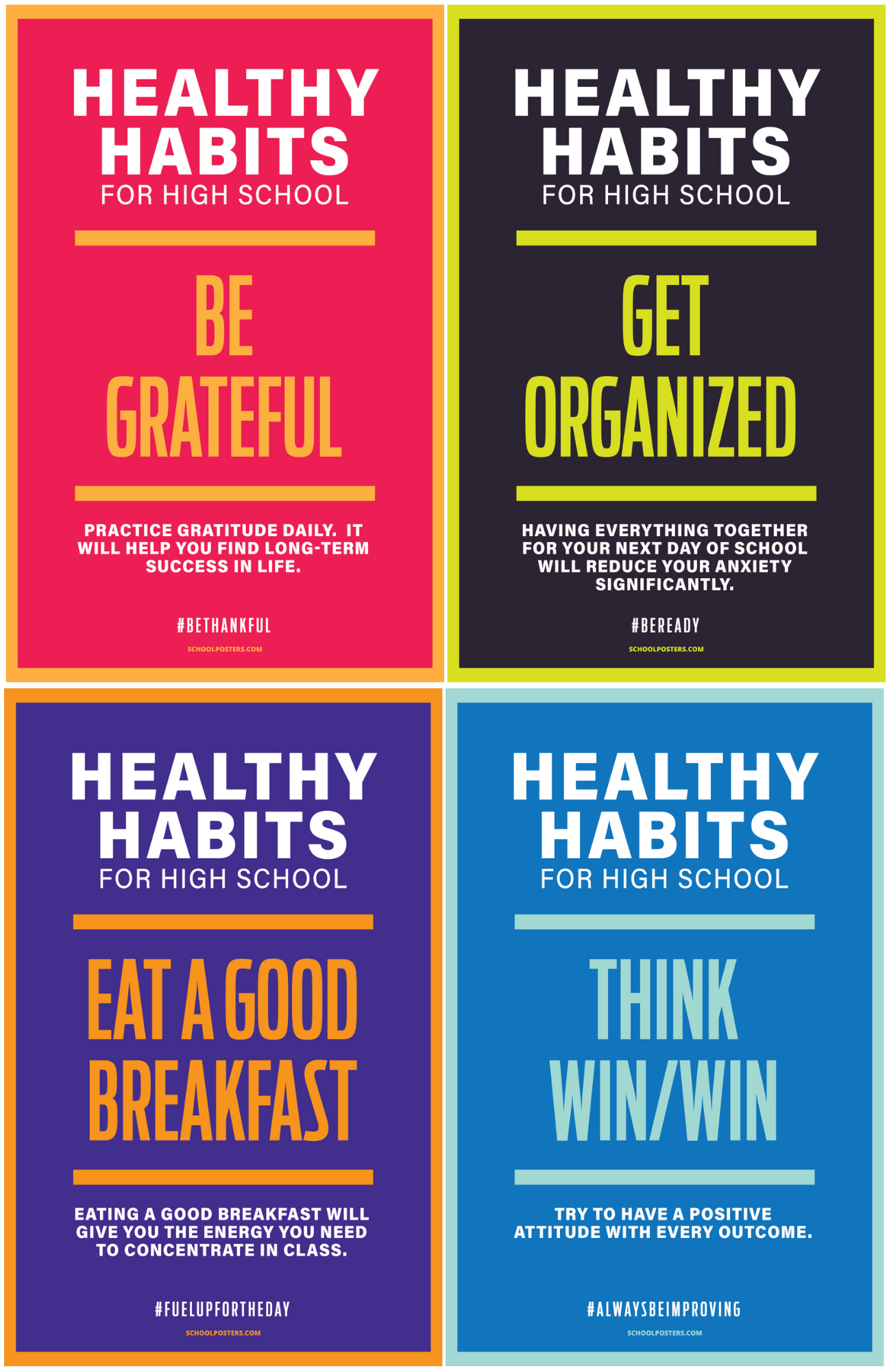 Healthy Habits For High School Poster Package