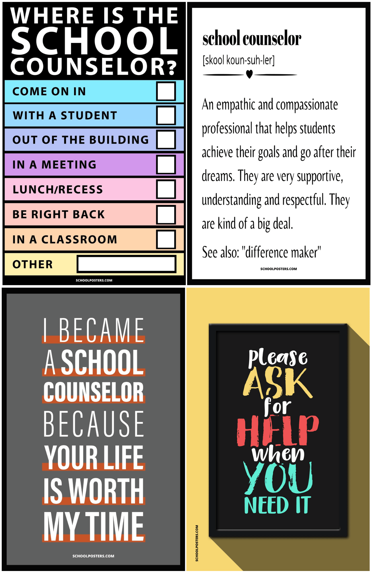 High School Counselor Starter Poster Package