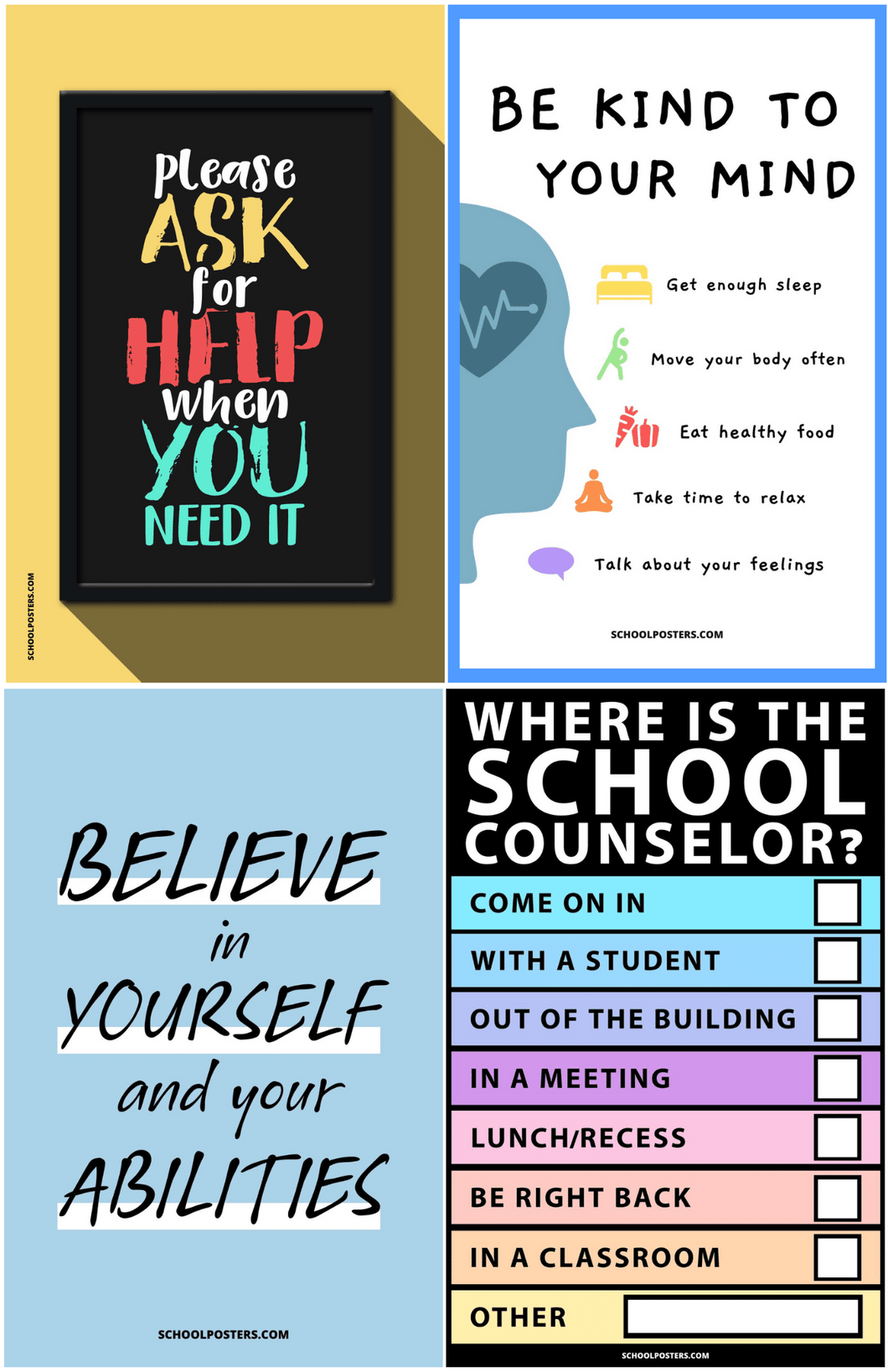 K-12 School Counselor Starter Poster Package