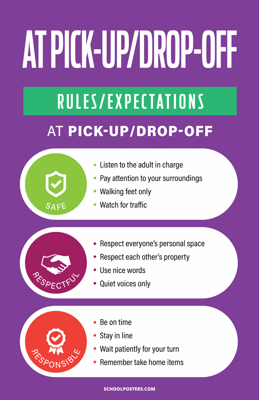 PBIS Pick-Up / Drop-Off Poster