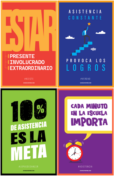 Spanish Student Attendance Poster Package