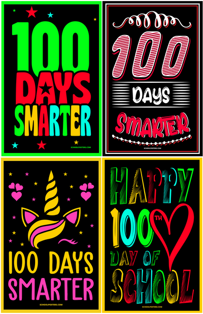 100 Days of School Poster Package - (Set Of 12)