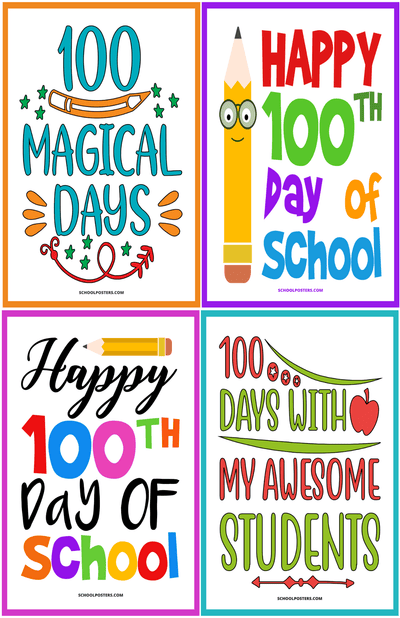 100 Days of School Elementary Poster Package