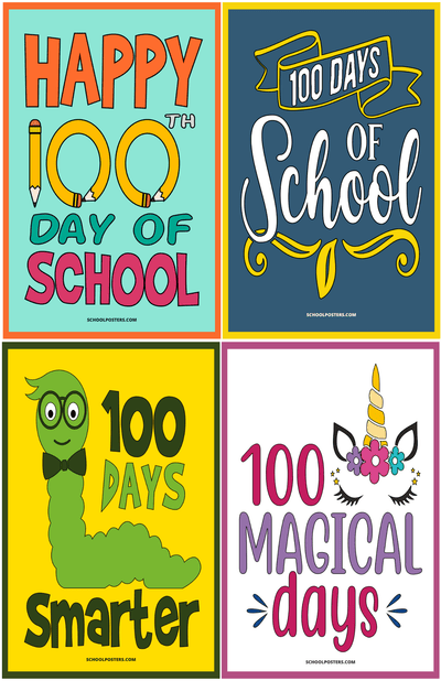 100 Days of School Elementary Poster Package