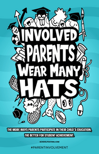 Involved Parents Wear Many Hats Poster
