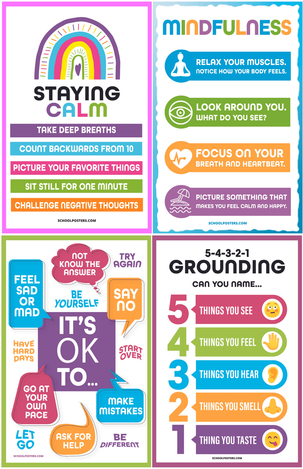 Elementary Mental Health Poster Package