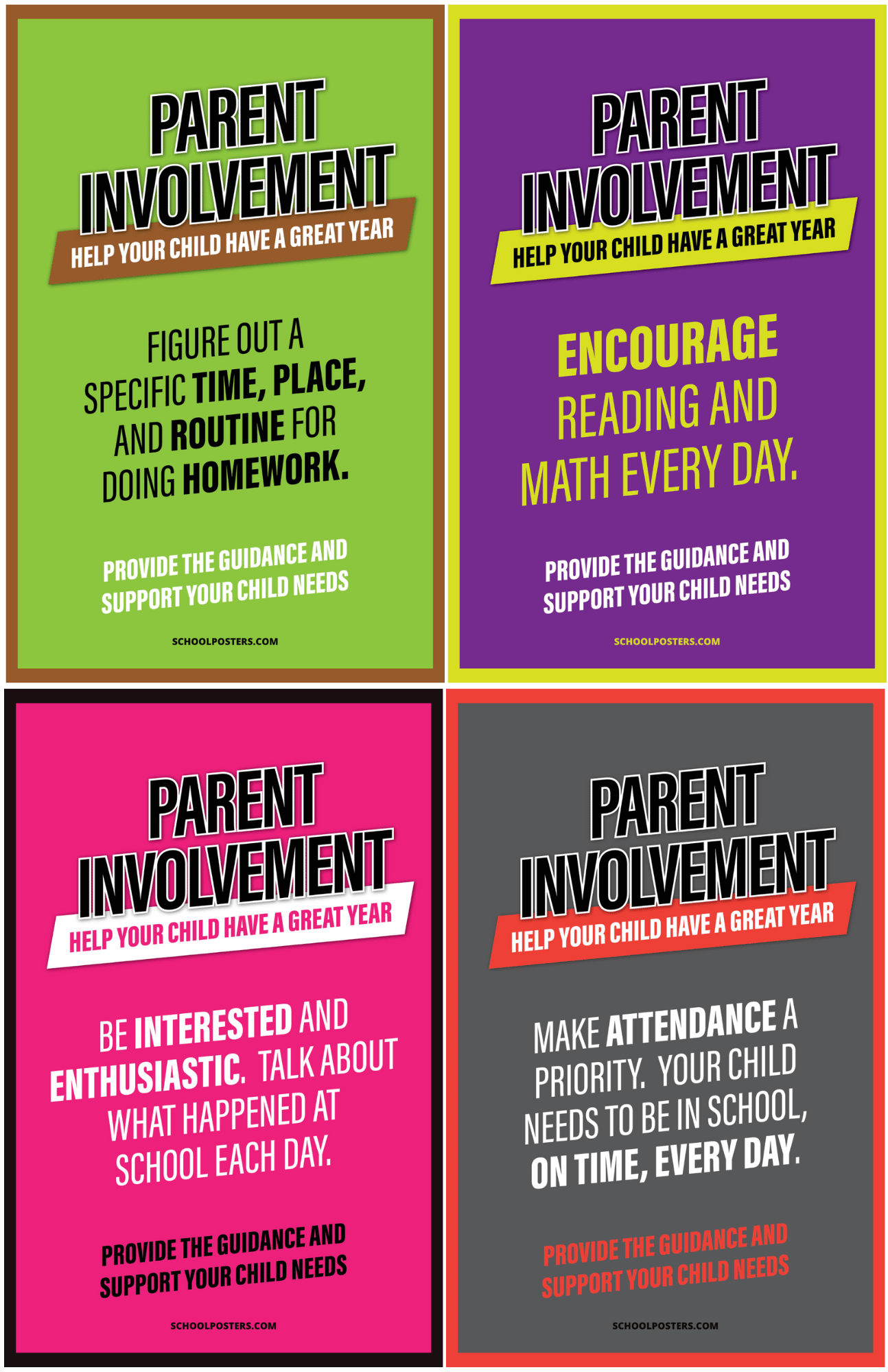 Elementary Parent Involvement Poster Package
