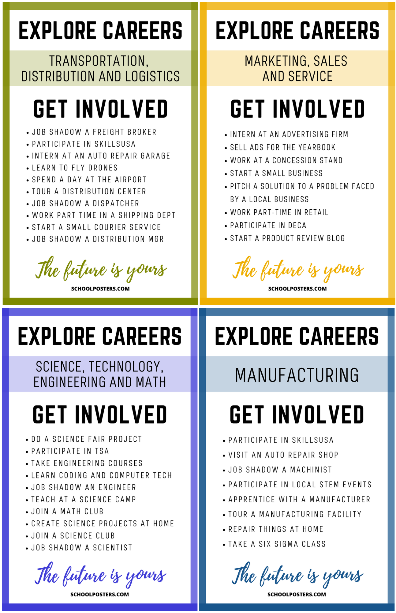 Explore Careers Poster Package (Set Of 16)